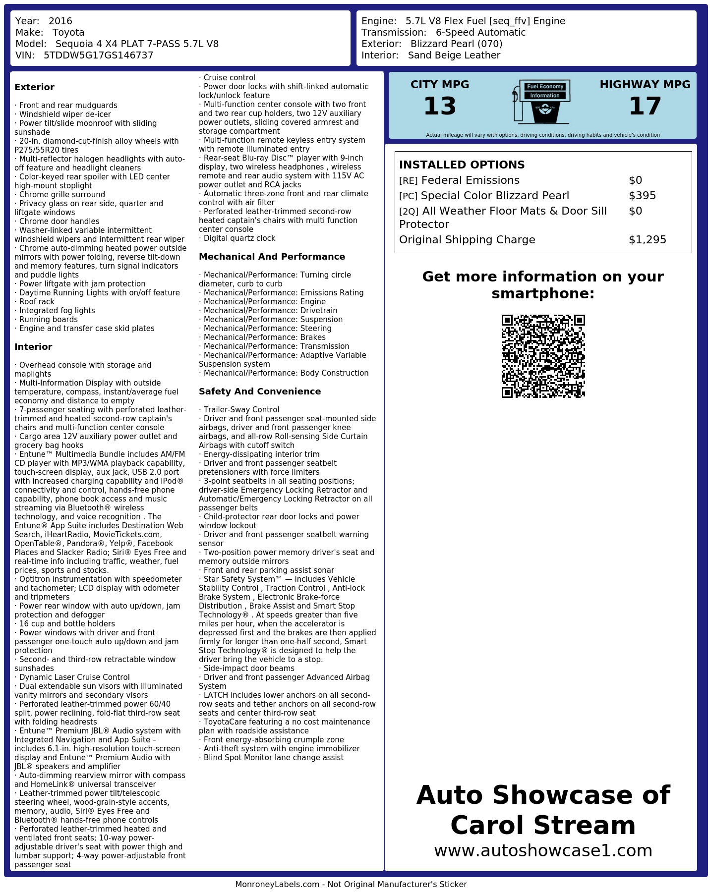 Monroney Label