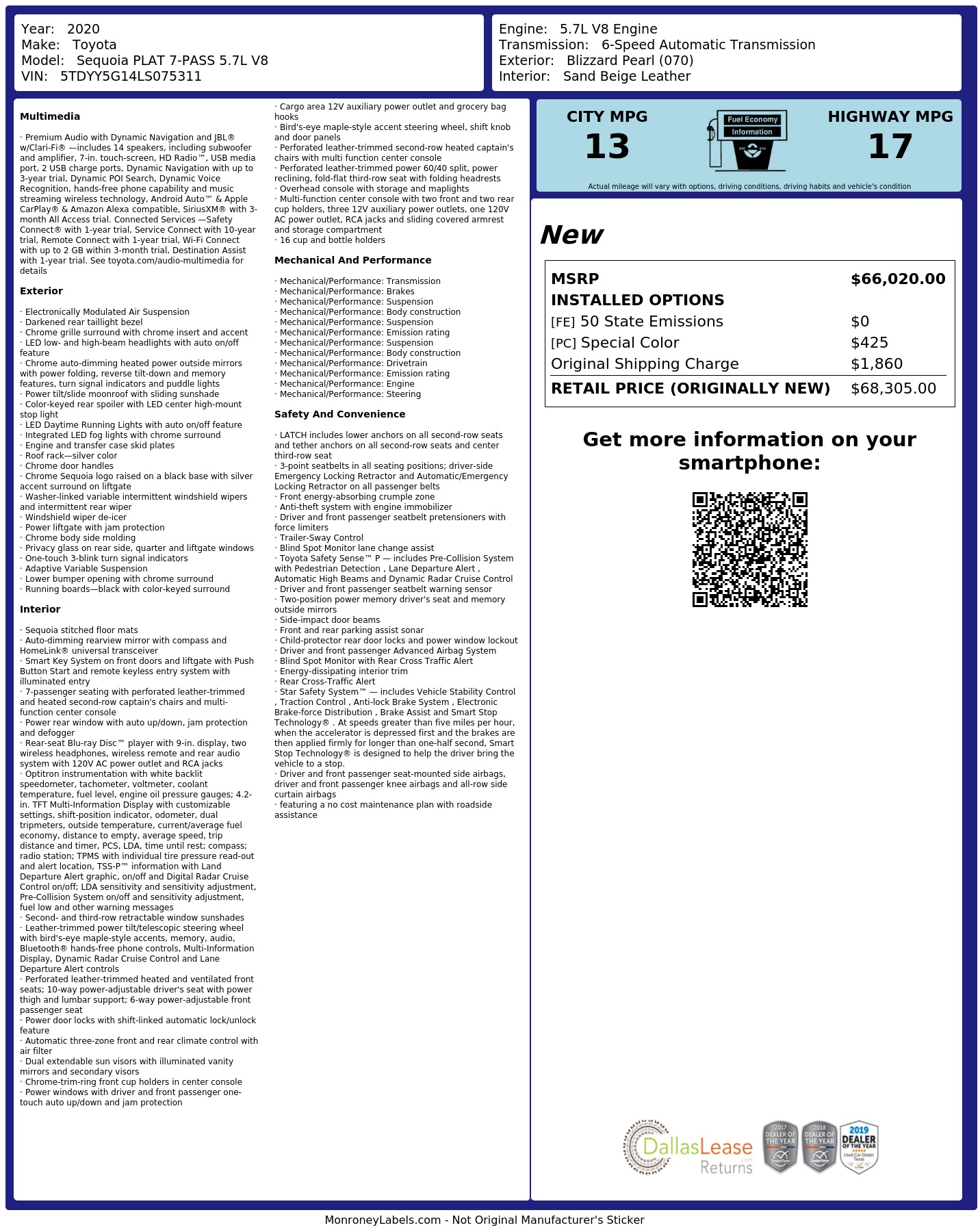 Monroney Label