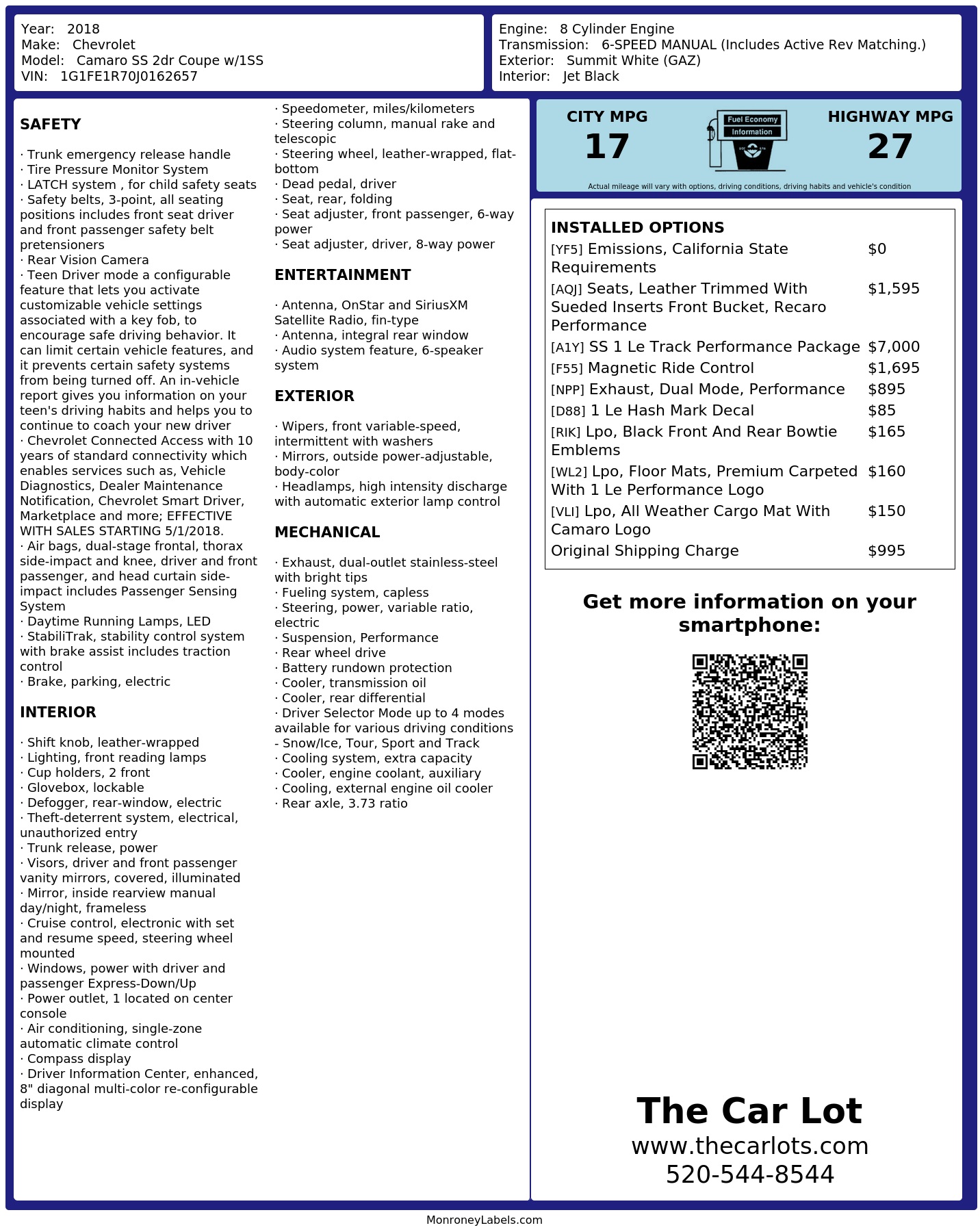 Monroney Label