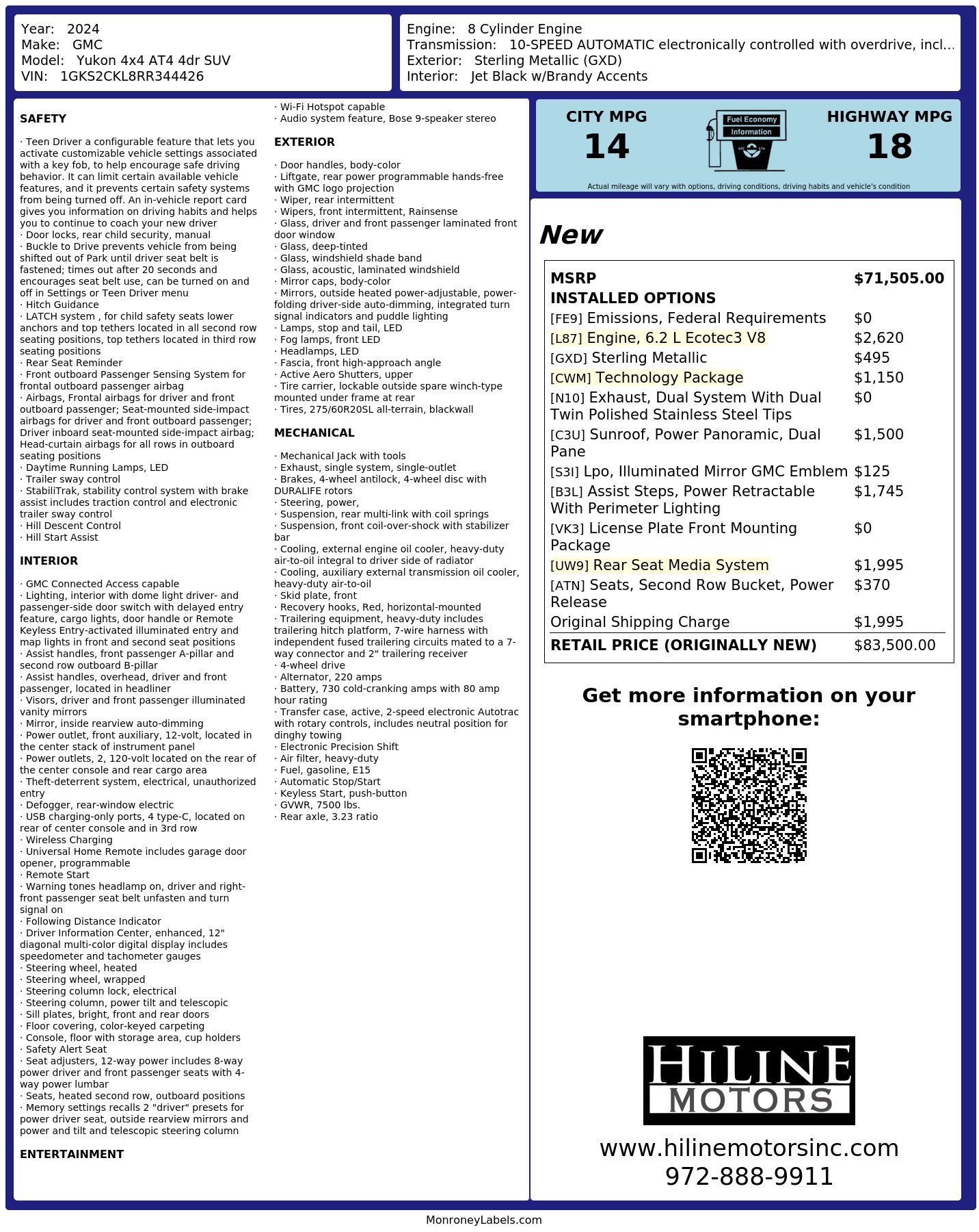 Monroney Label