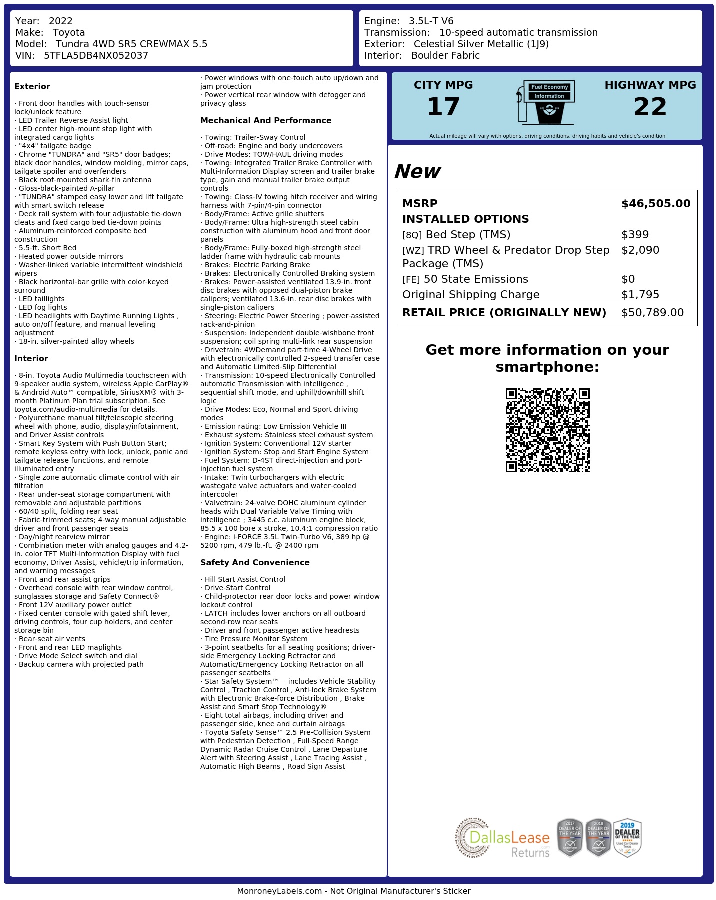 Monroney Label
