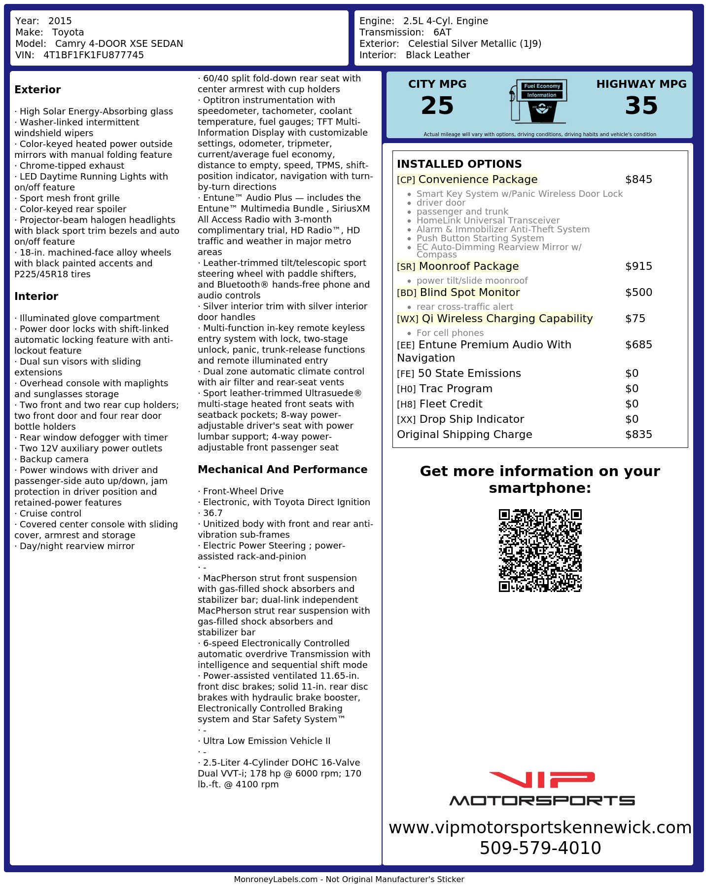Monroney Label