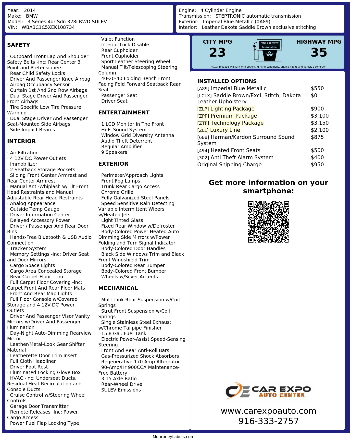 Monroney Label