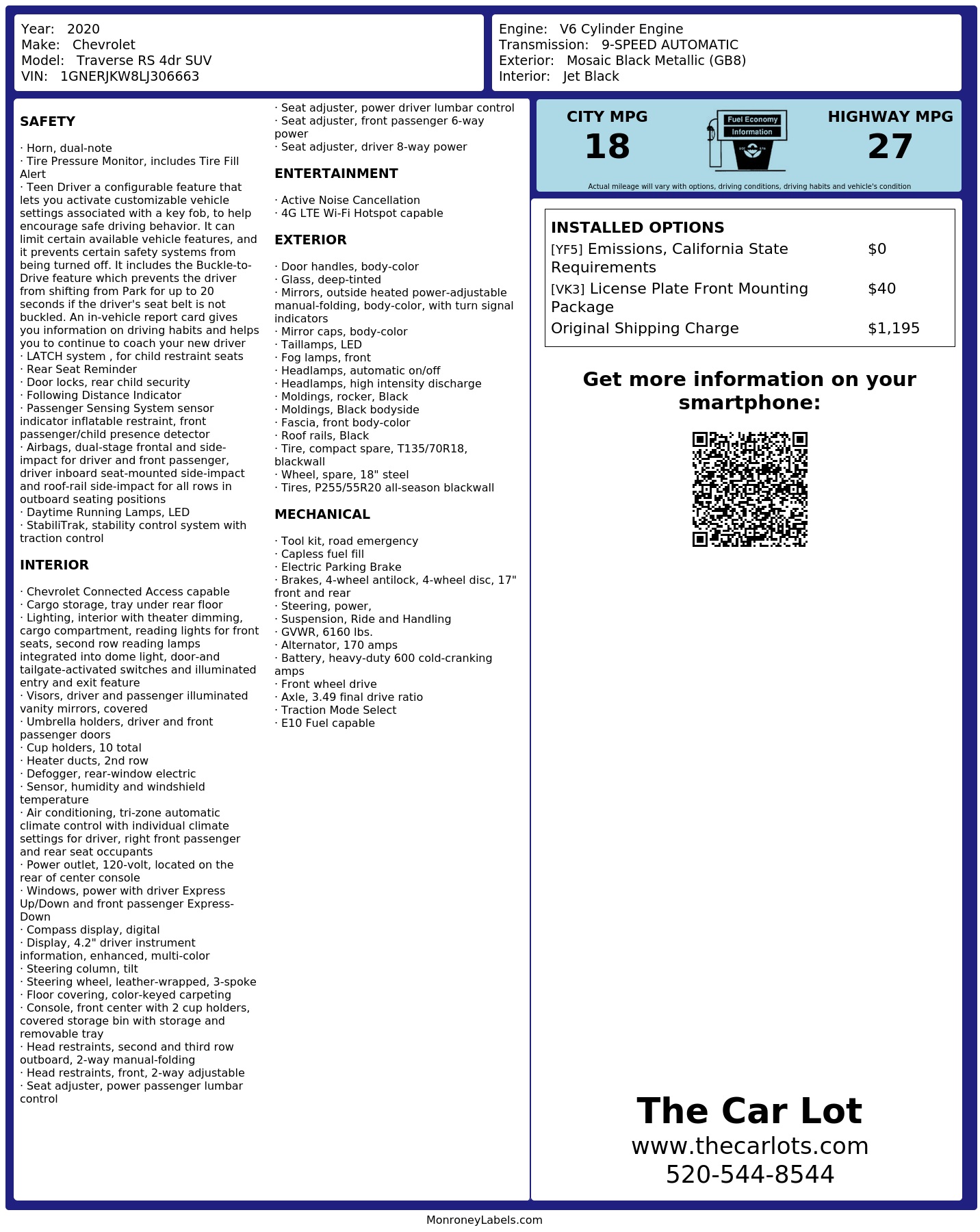 Monroney Label