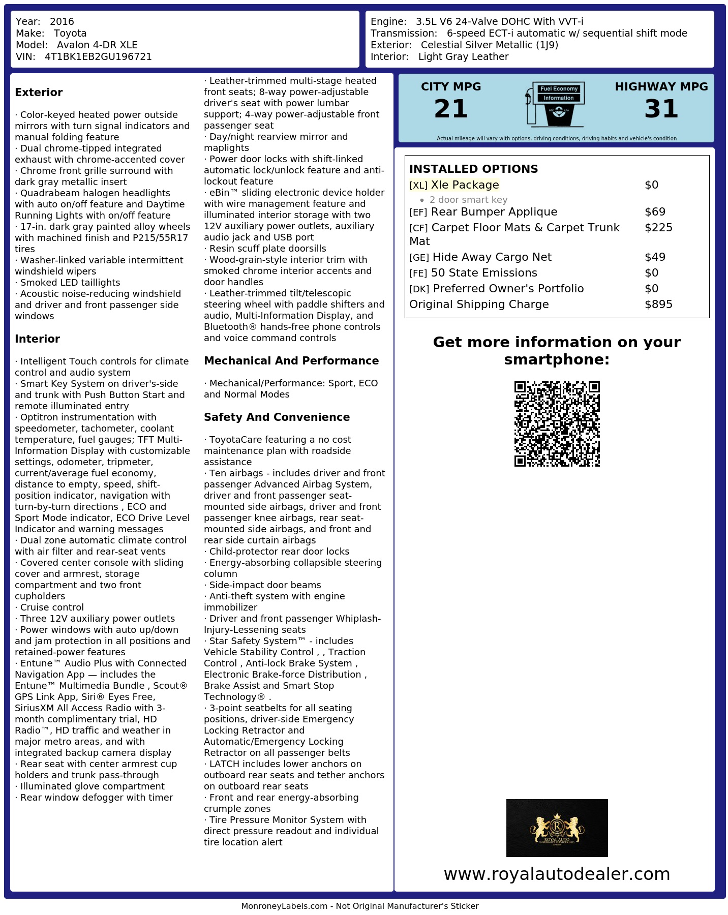Monroney Label