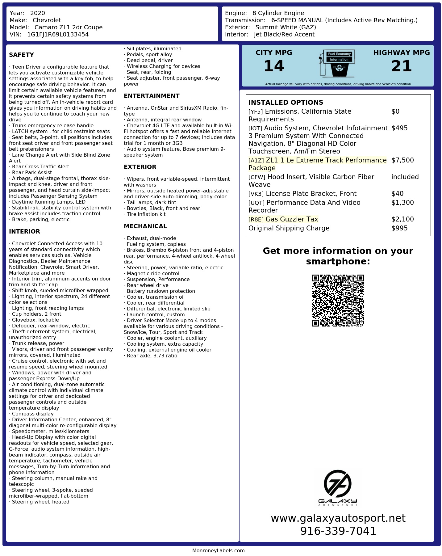 Monroney Label