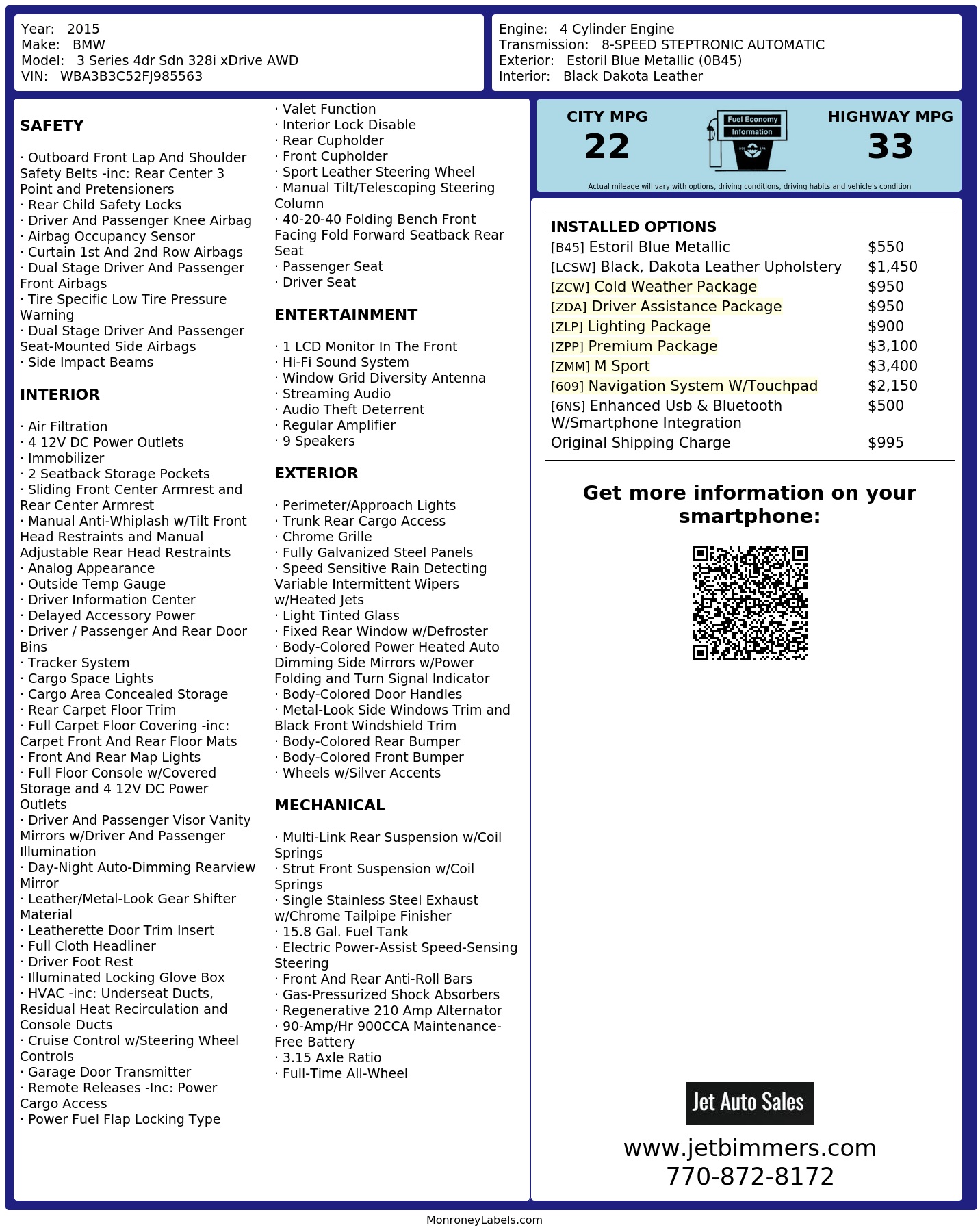 Monroney Label