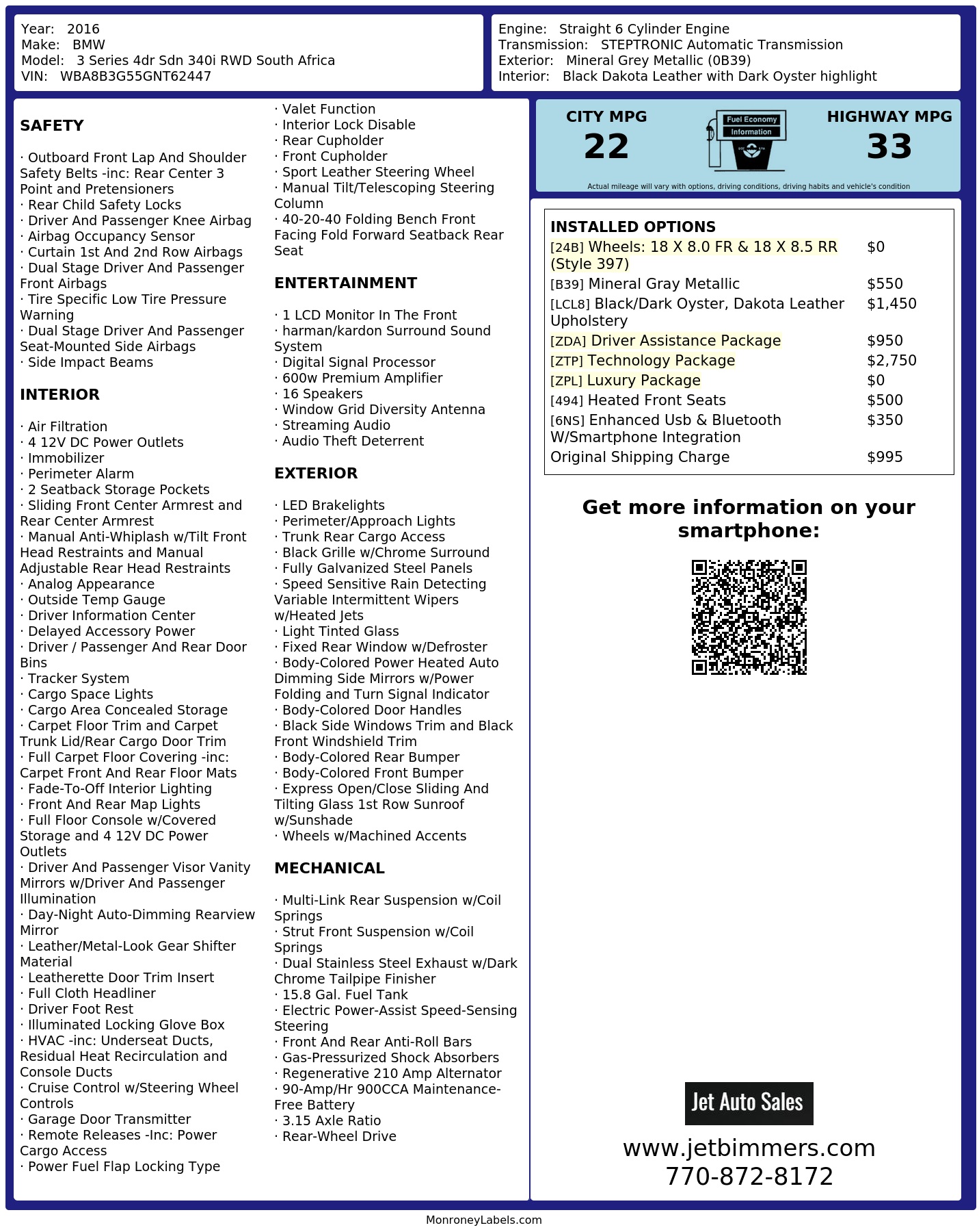 Monroney Label