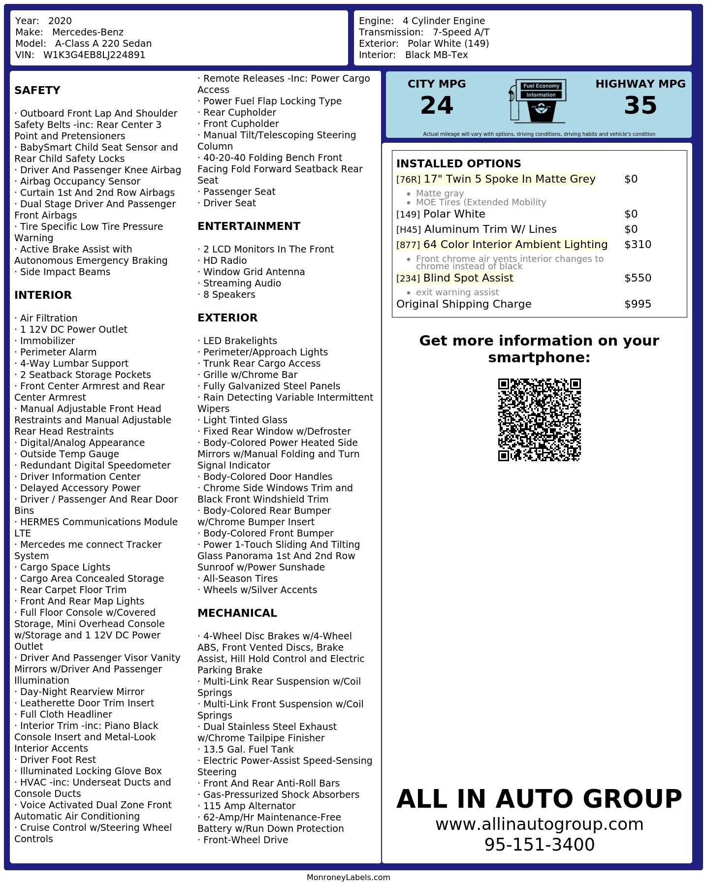 Monroney Label