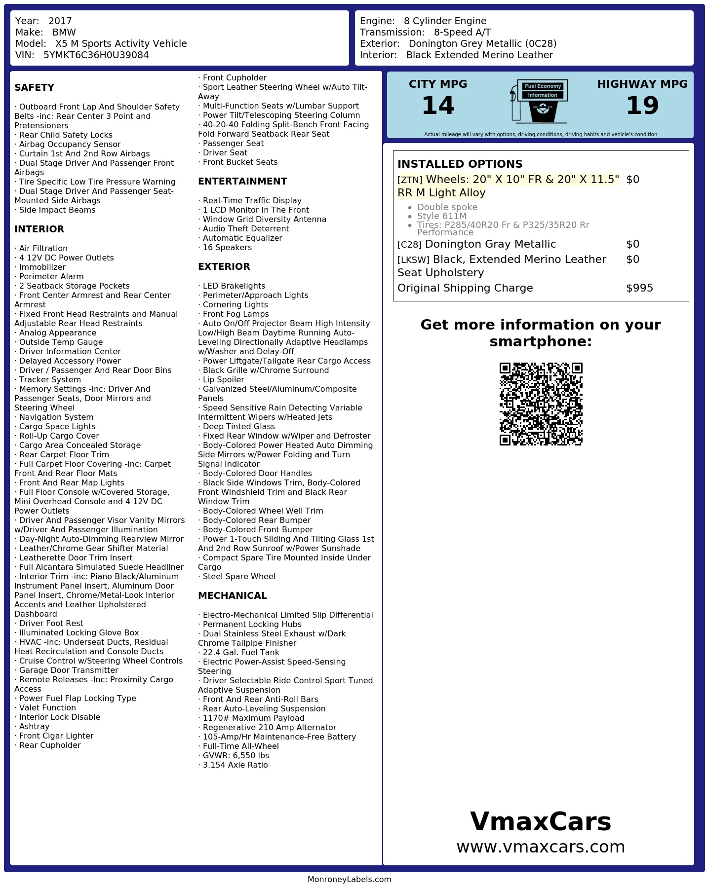 Monroney Label