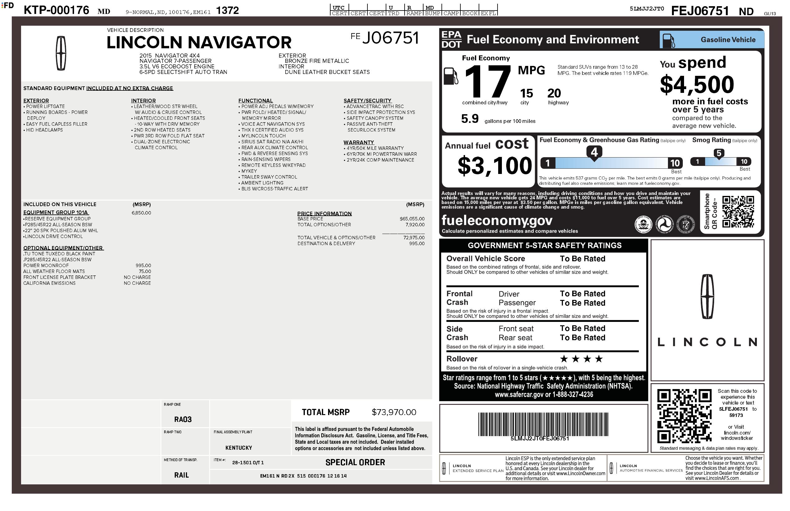 Monroney Label