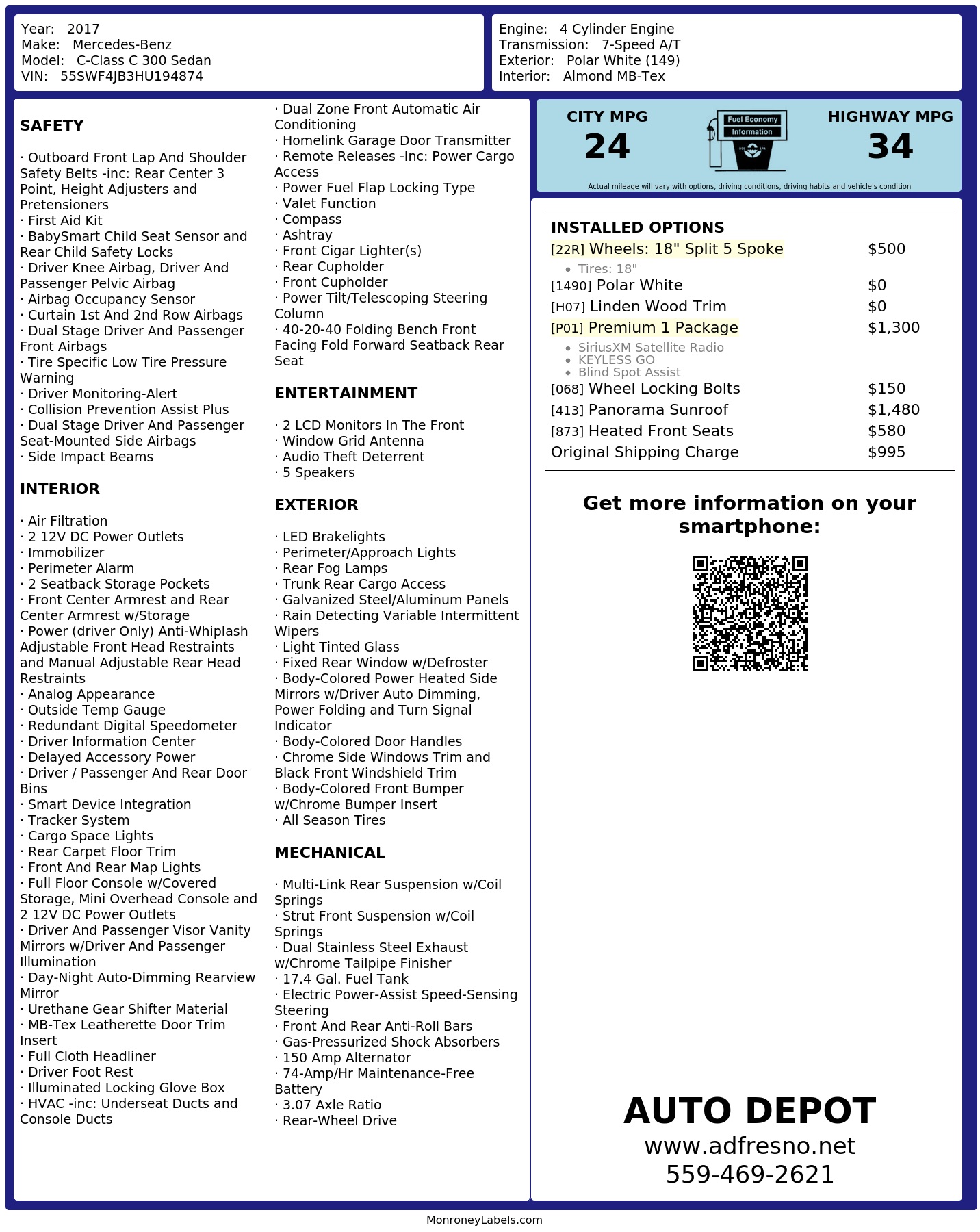 Monroney Label