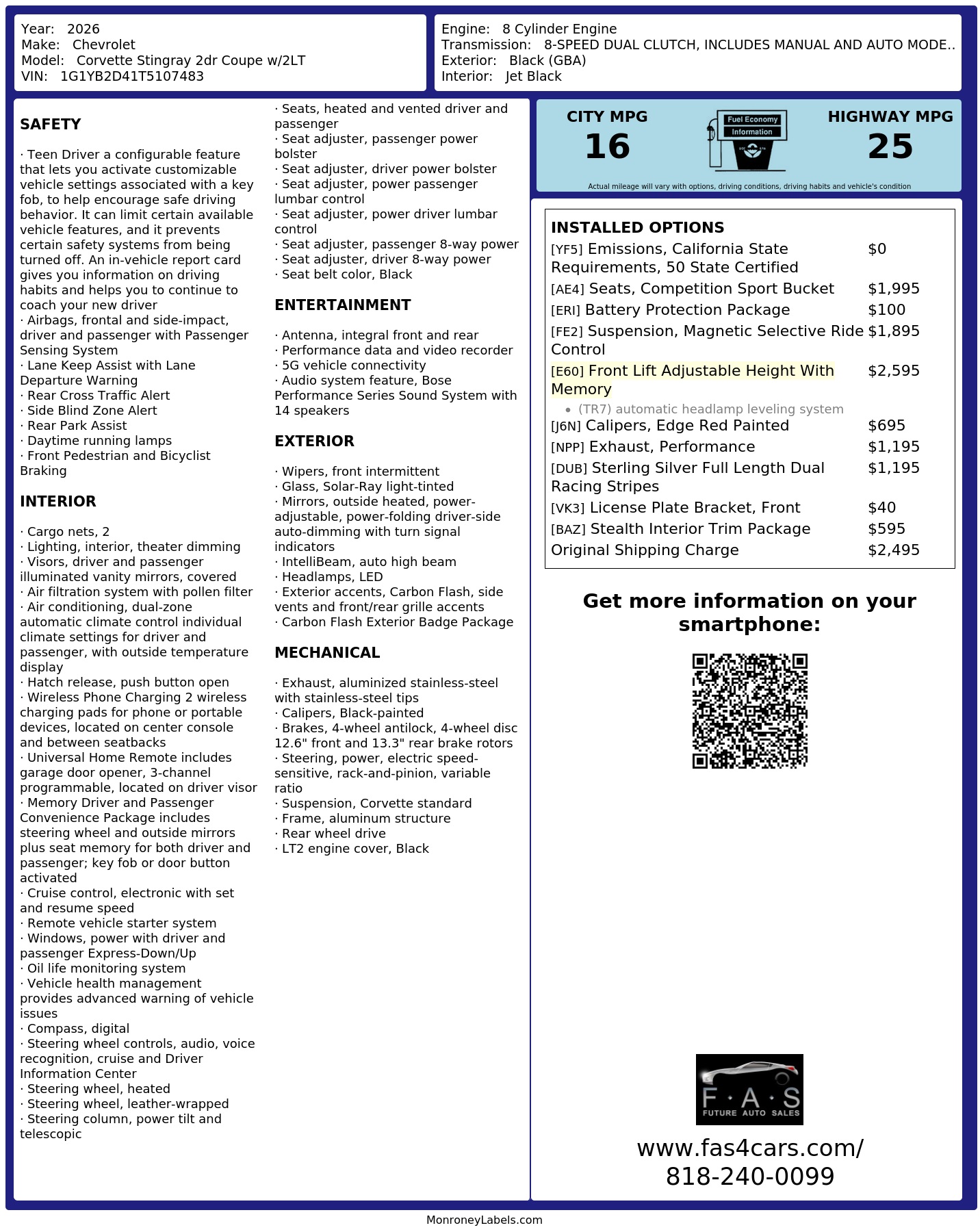 Monroney Label