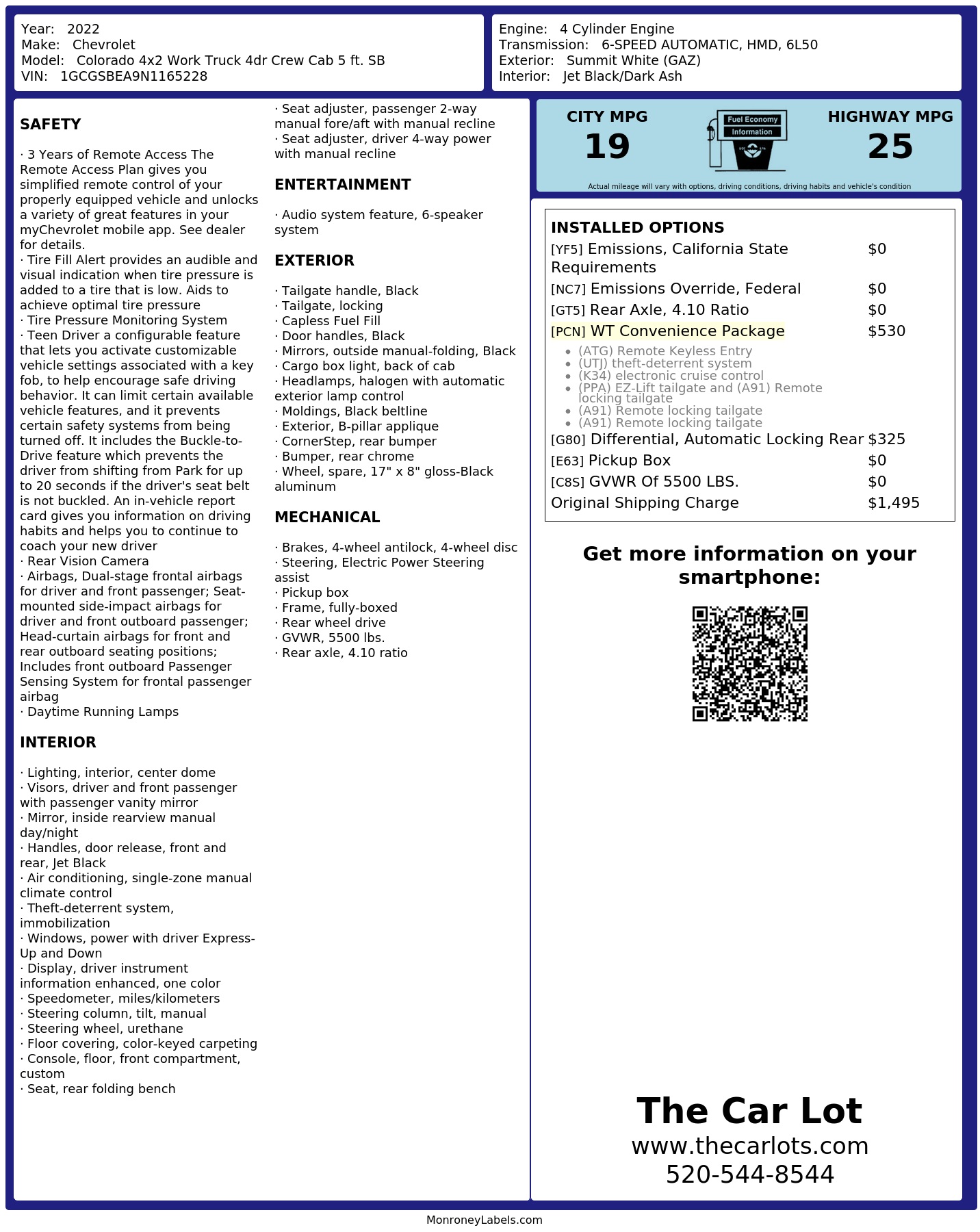 Monroney Label