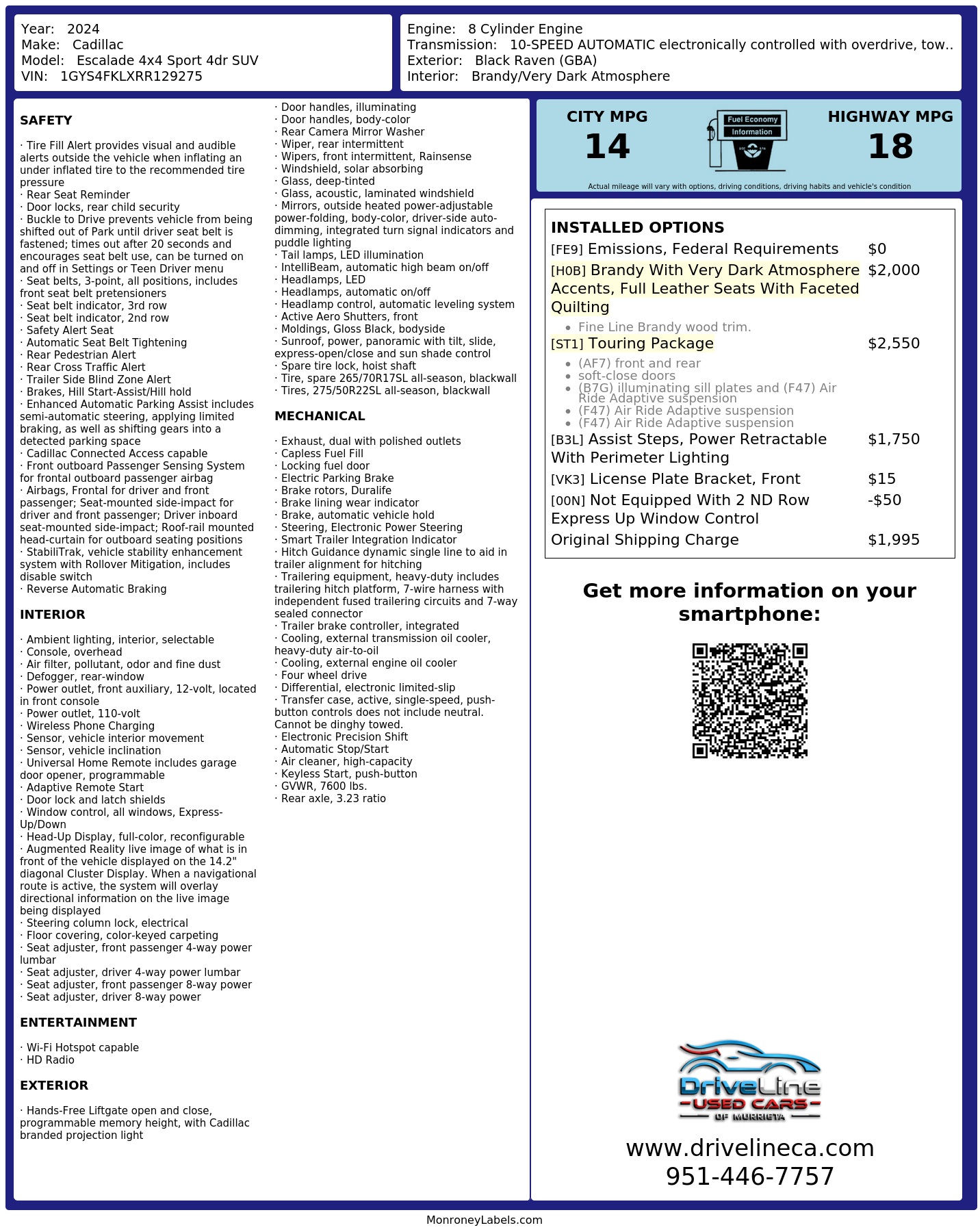Monroney Label