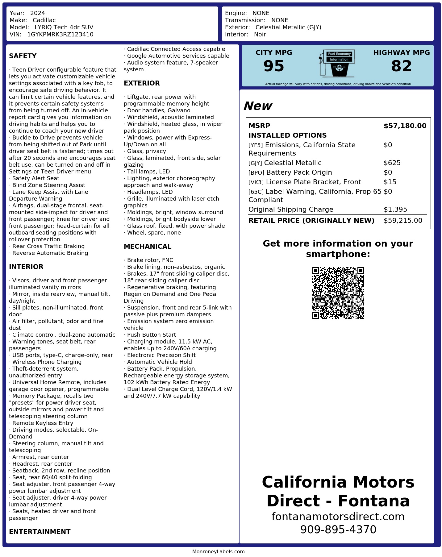 Monroney Label