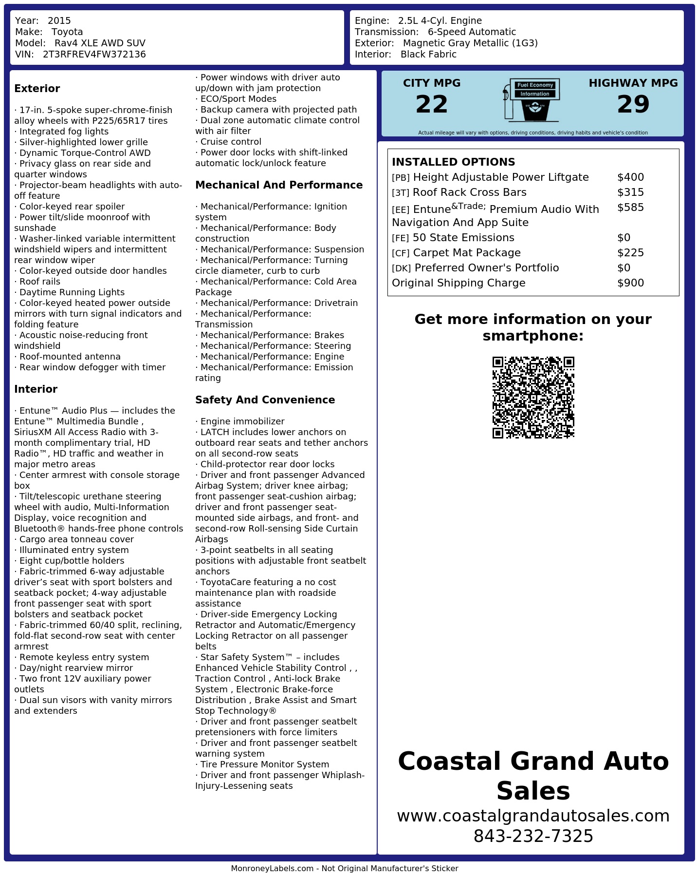 Monroney Label