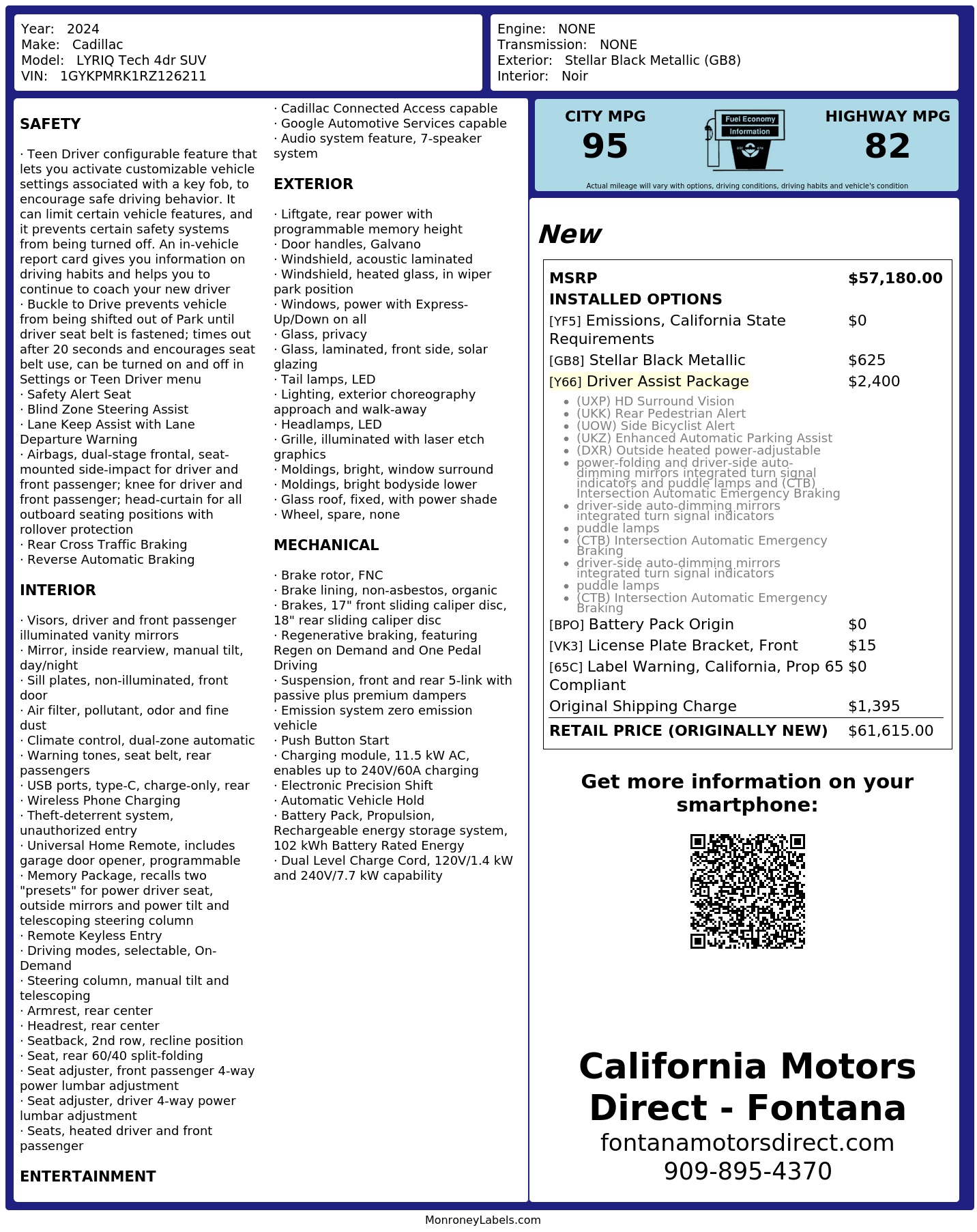 Monroney Label