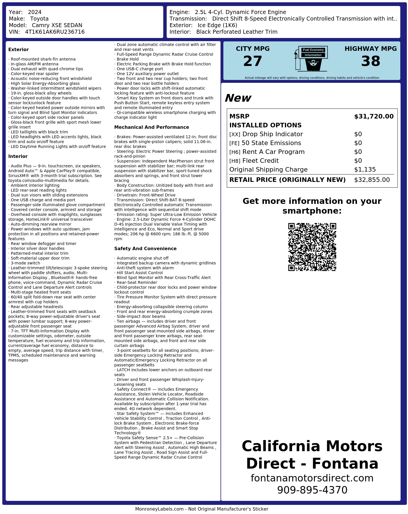 Monroney Label