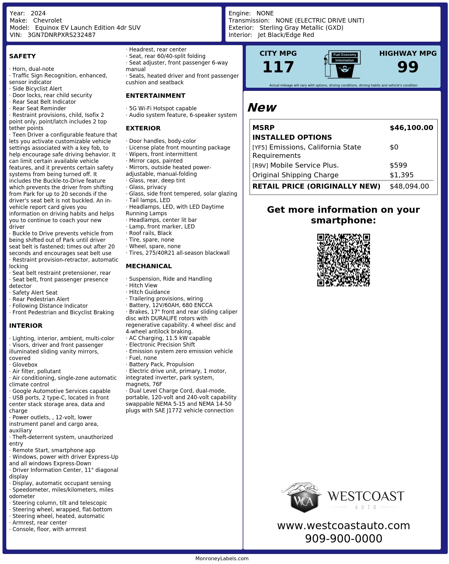 Monroney Label