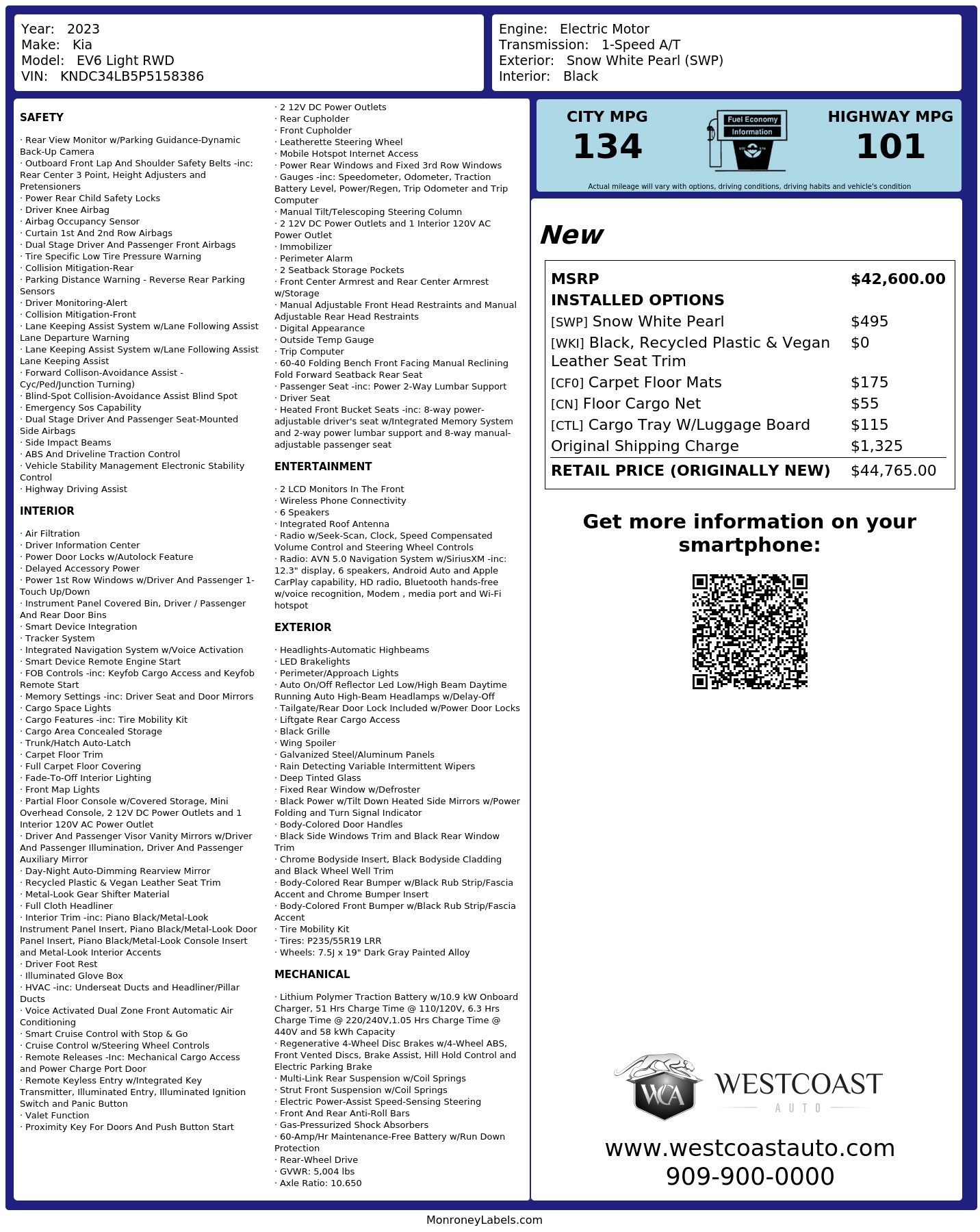 Monroney Label