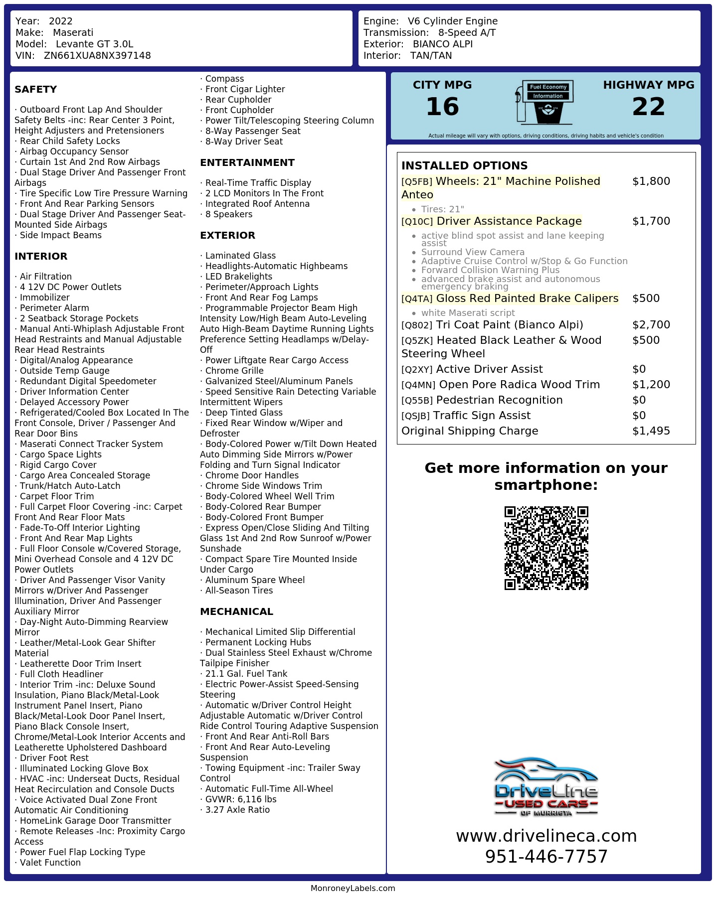 Monroney Label