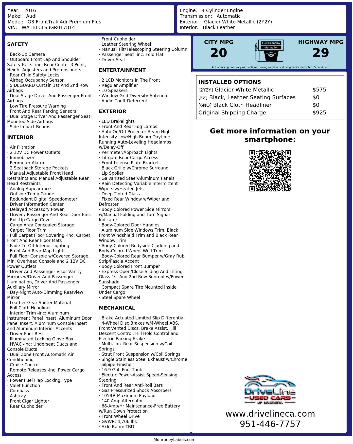 Monroney Label