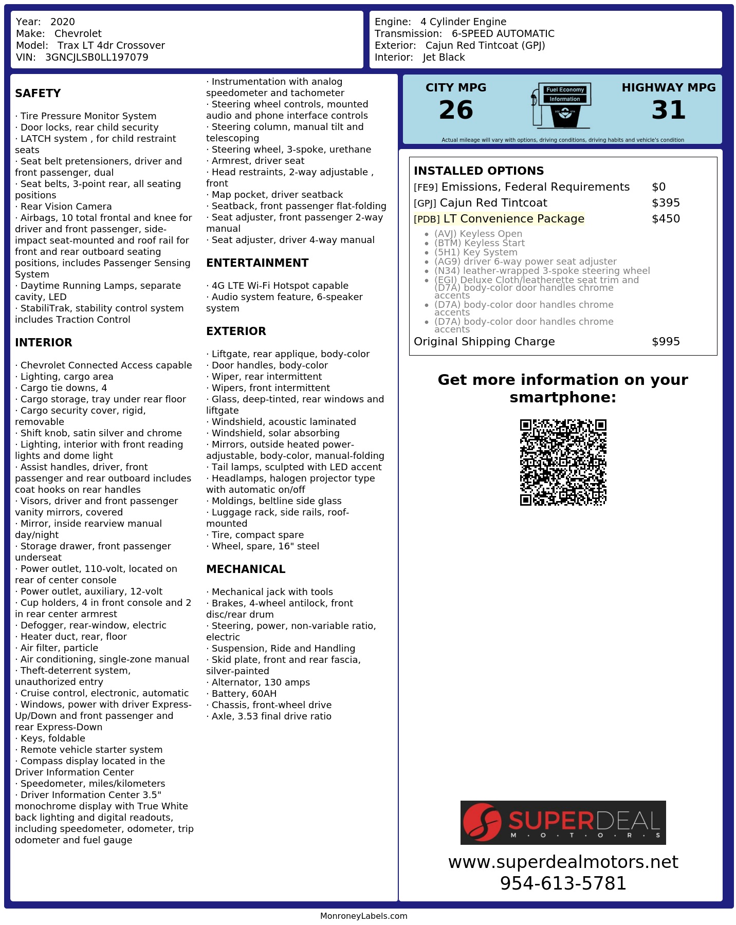 Monroney Label