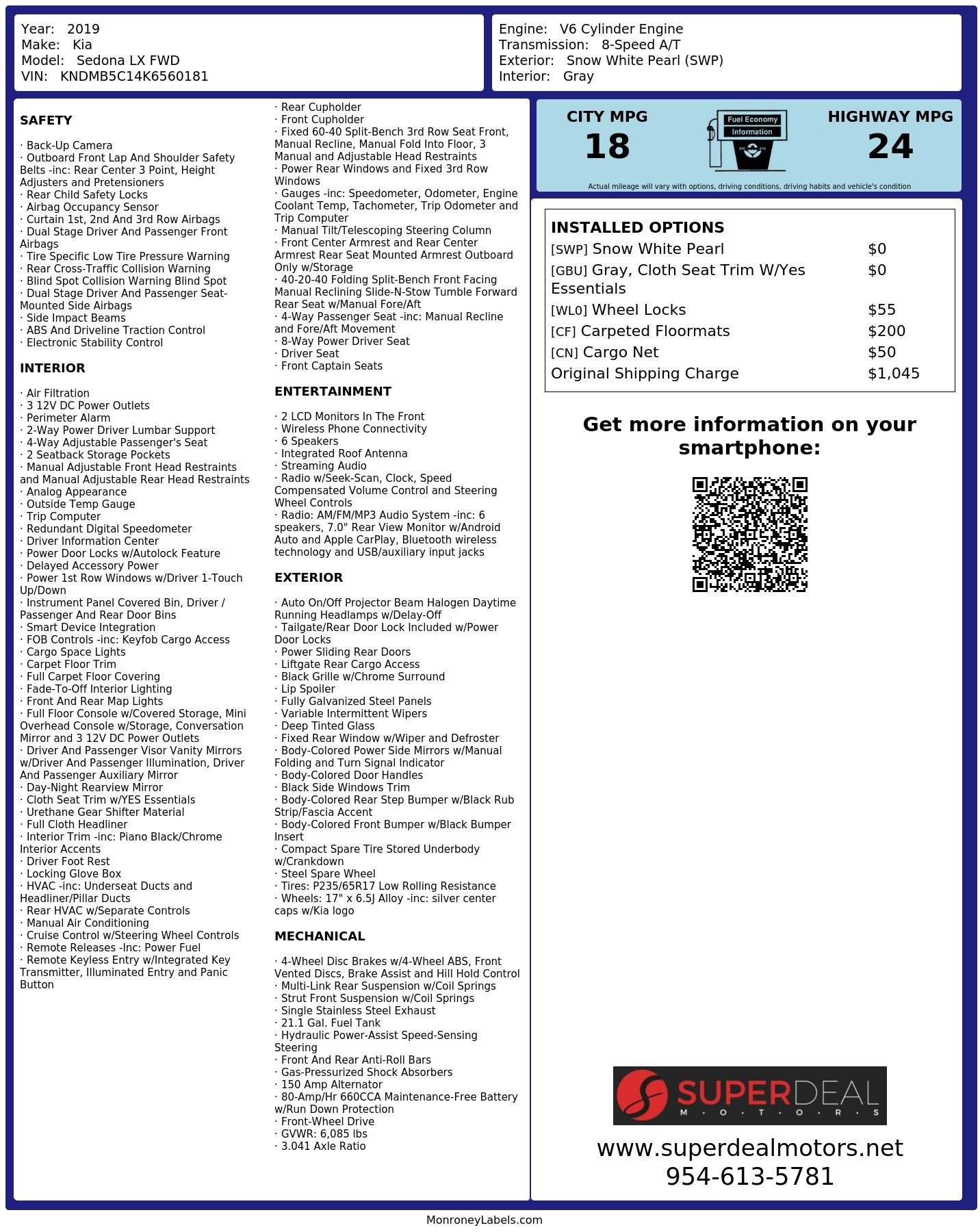 Monroney Label