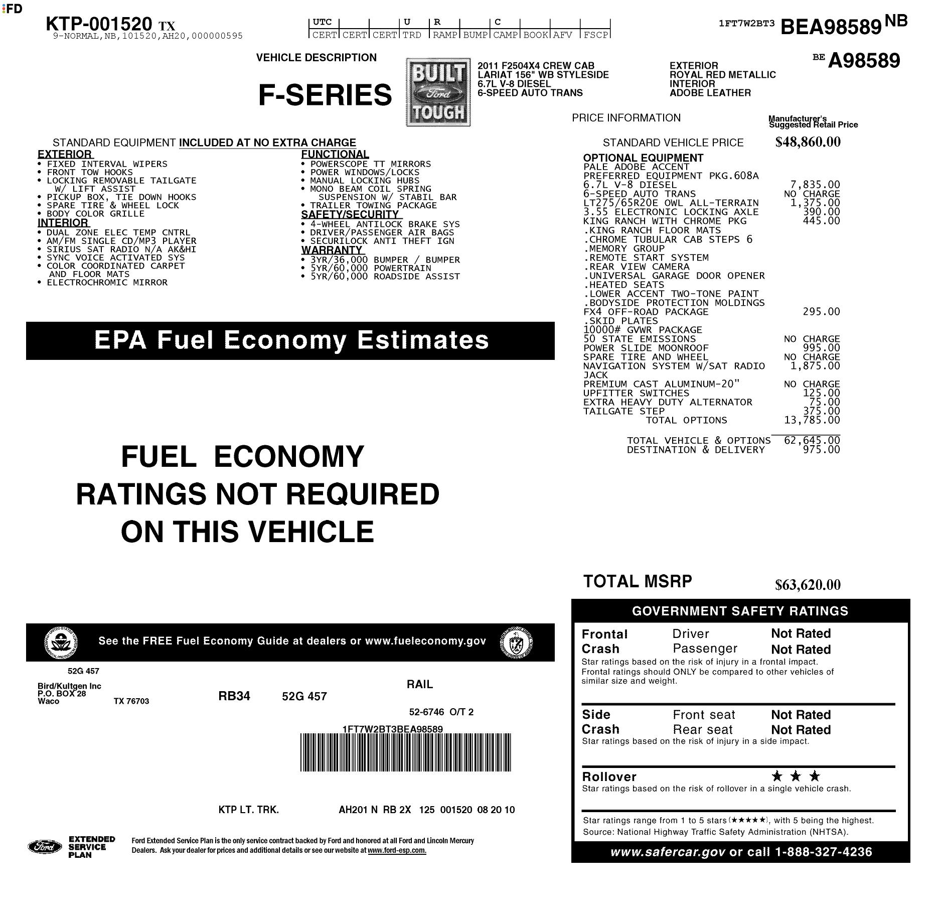 Monroney Label