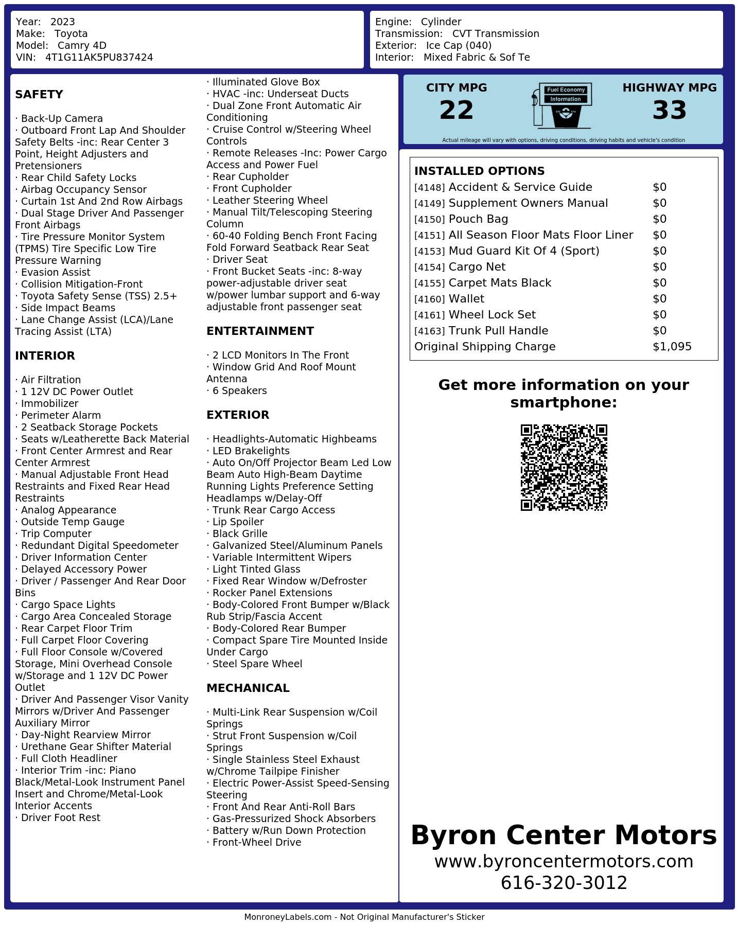 Monroney Label