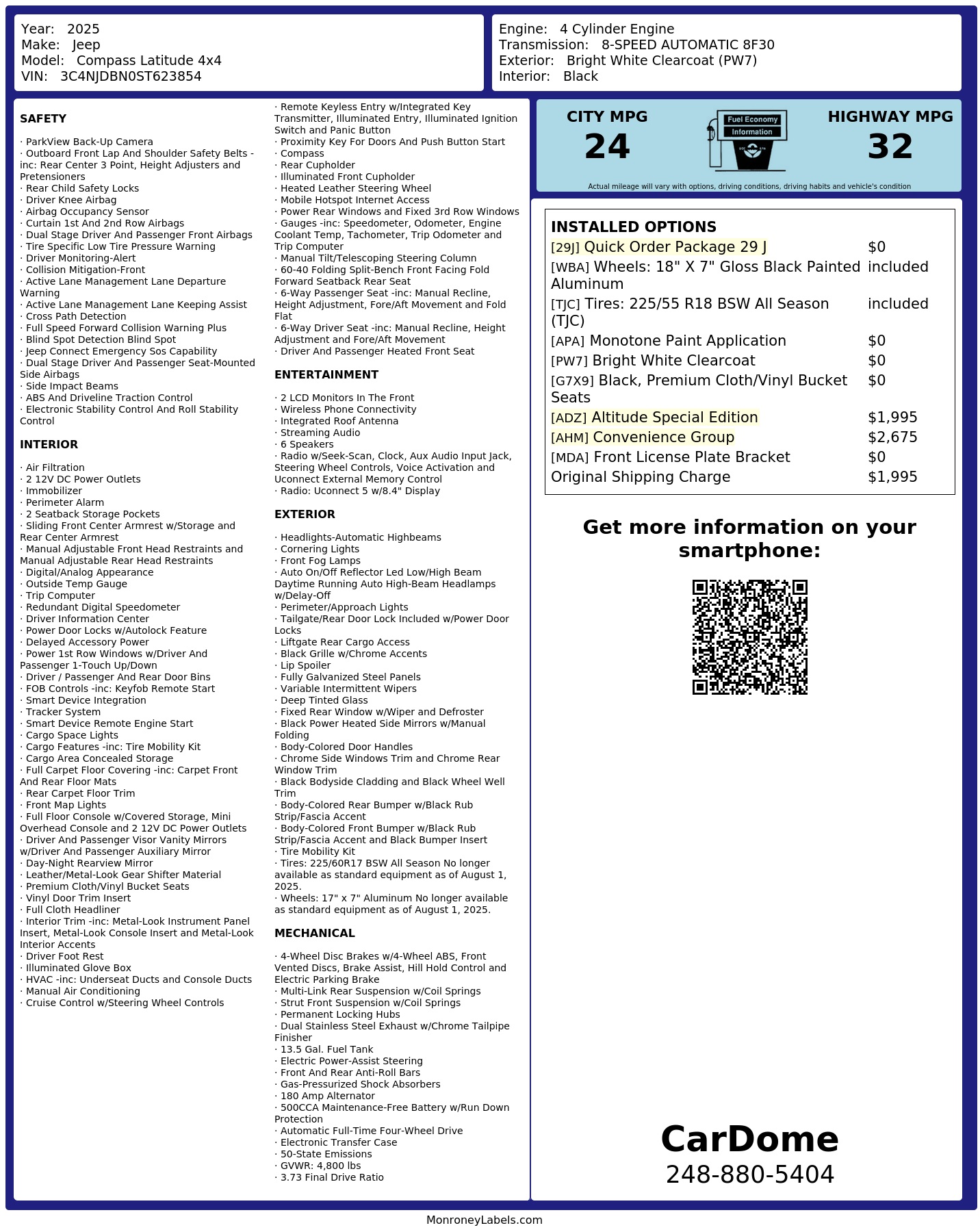 Monroney Label