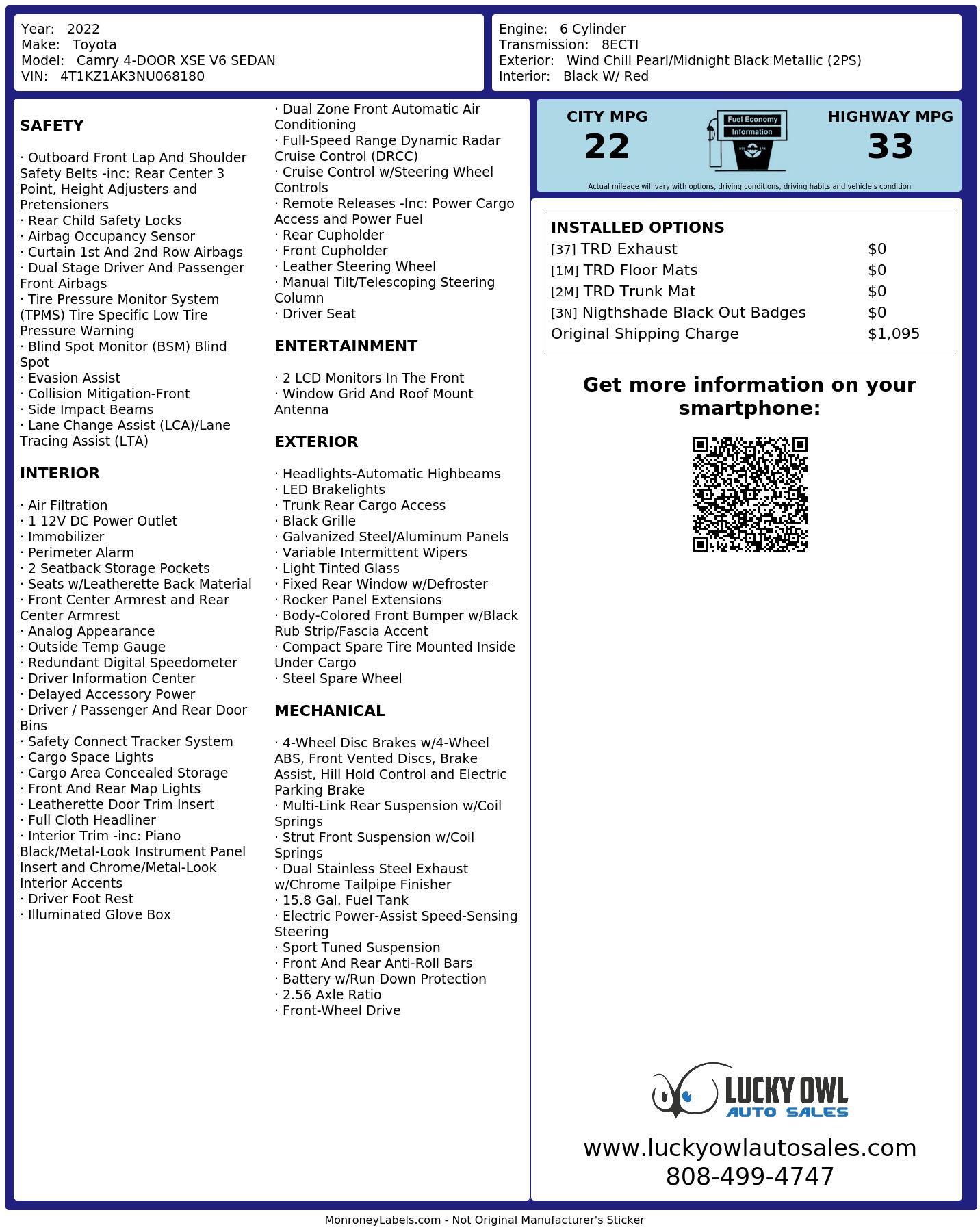 Monroney Label