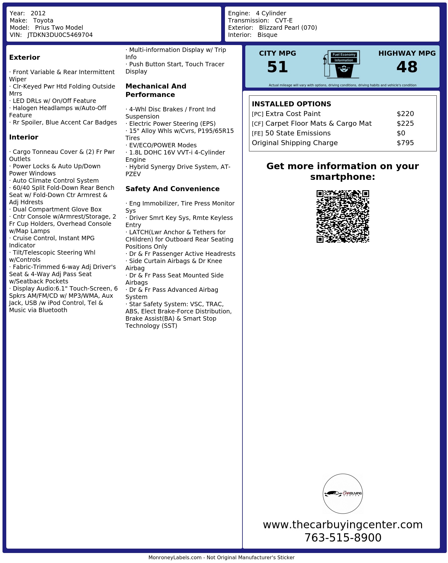 Monroney Label