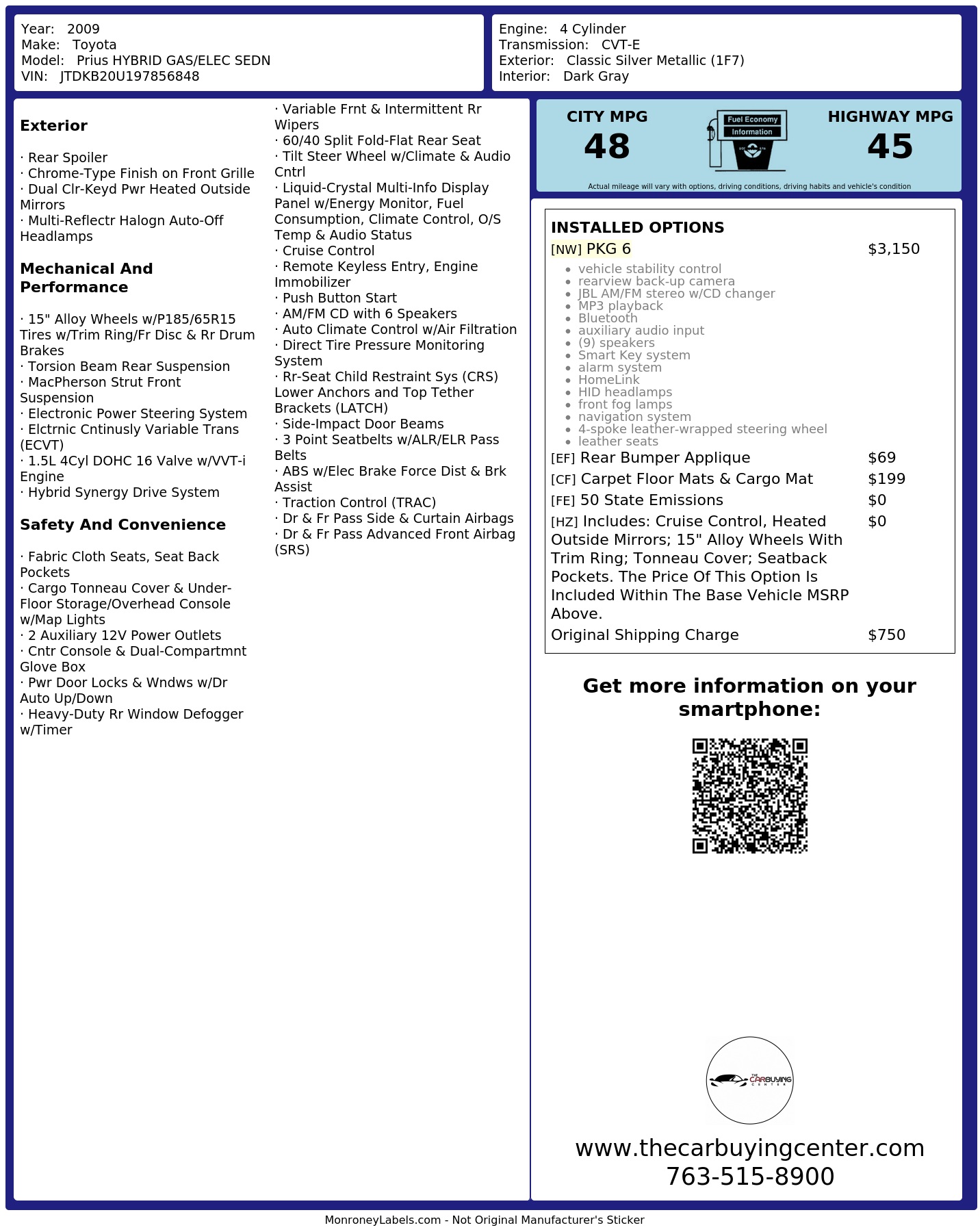 Monroney Label