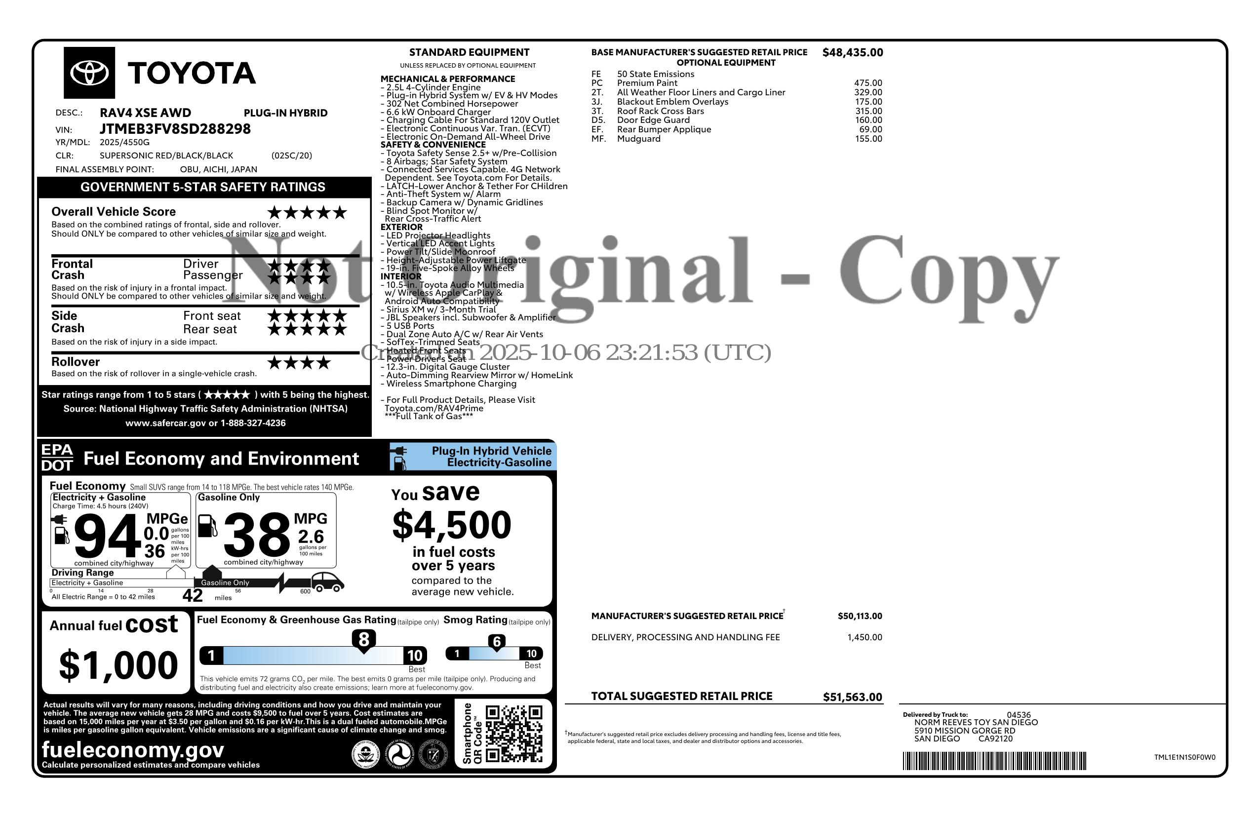 Monroney Label