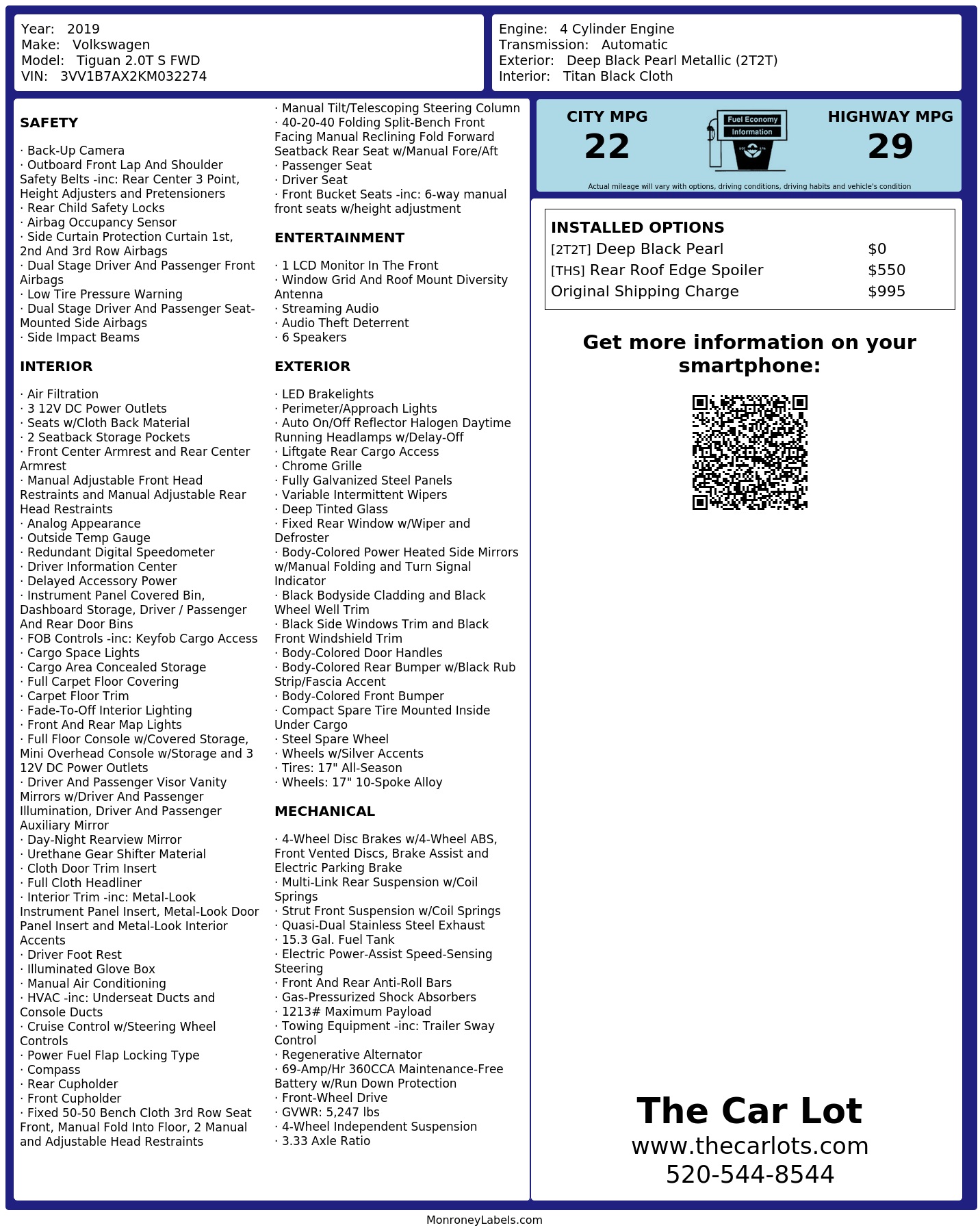 Monroney Label