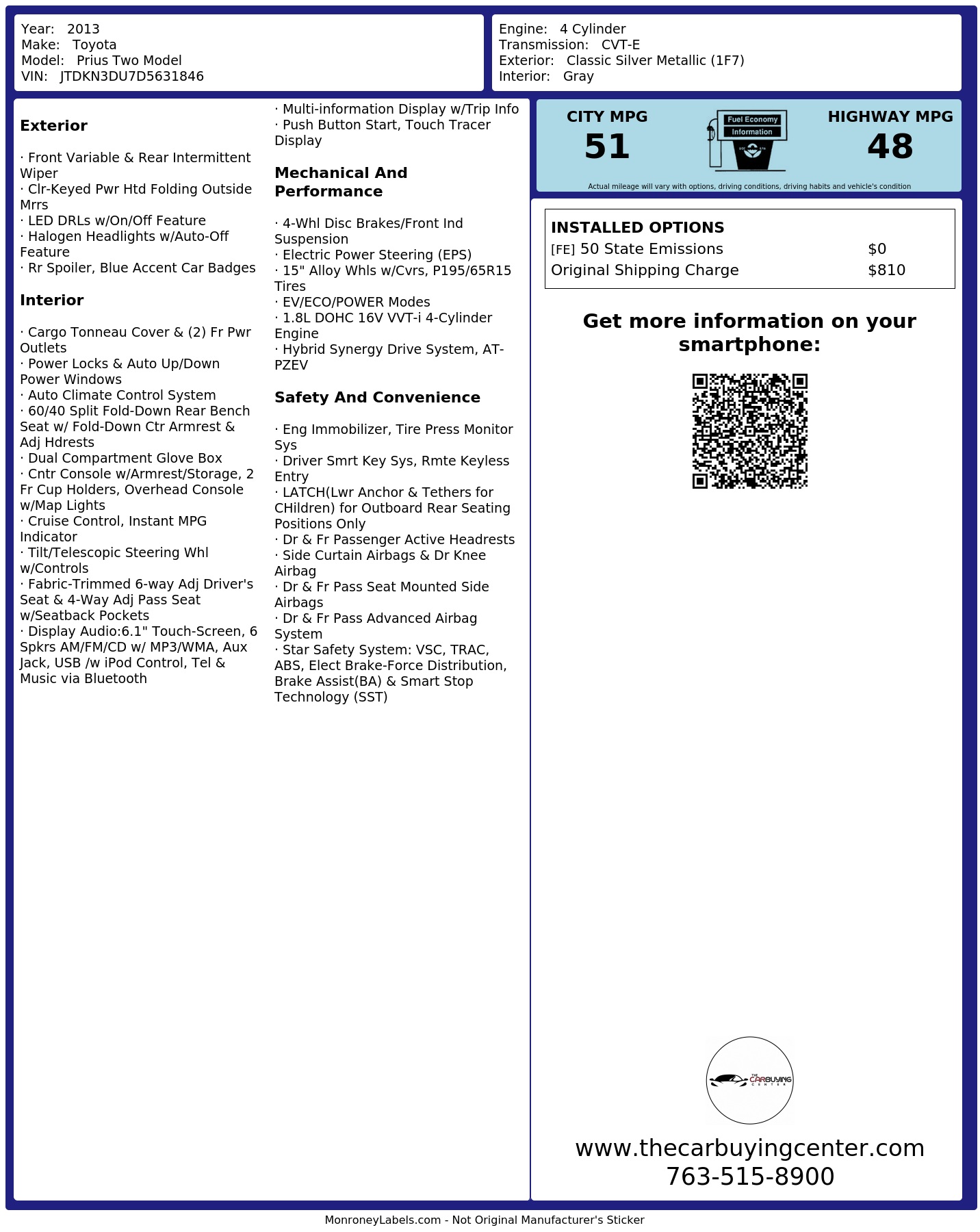Monroney Label