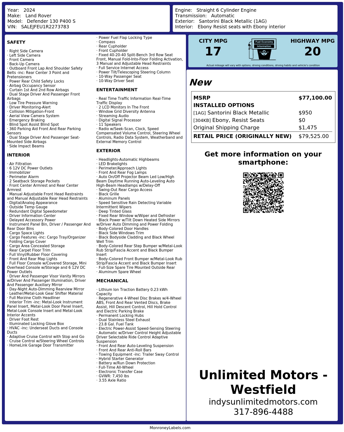 Monroney Label