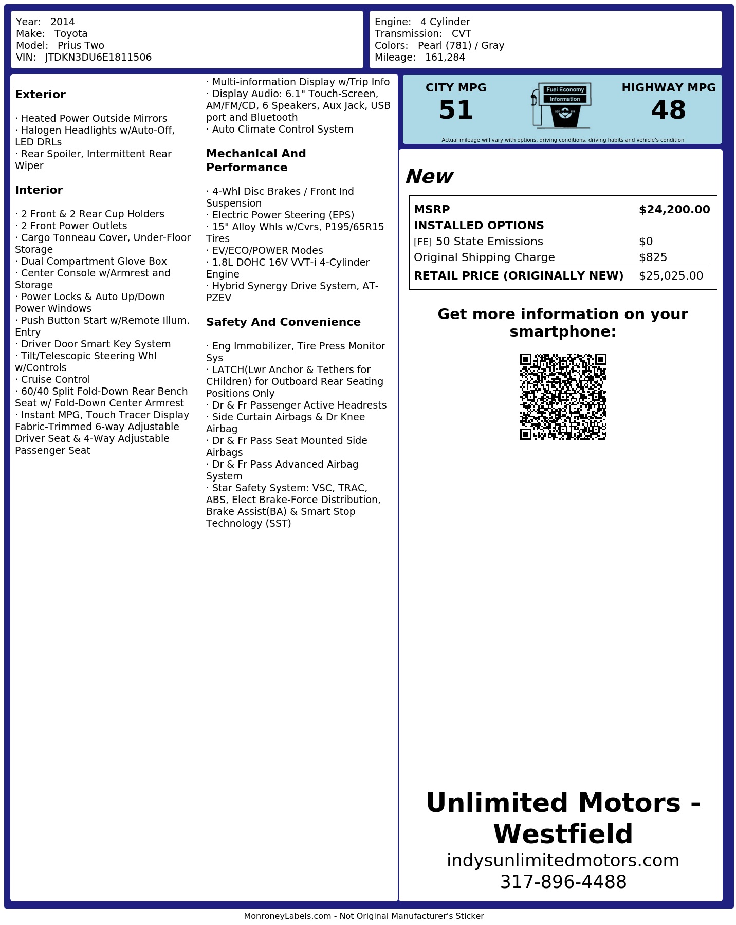Monroney Label