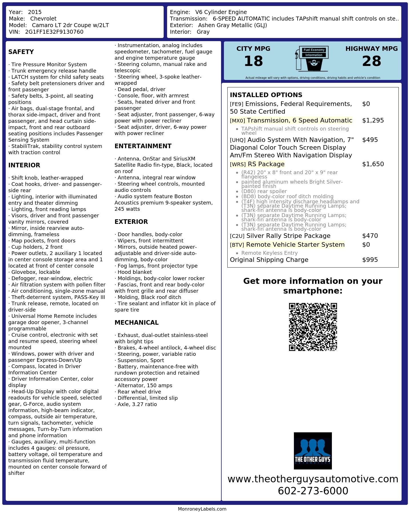 Monroney Label