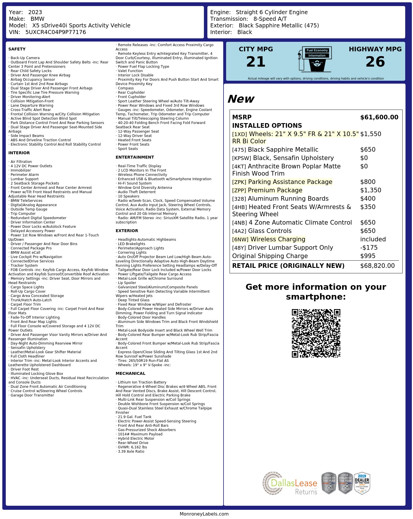 Monroney Label