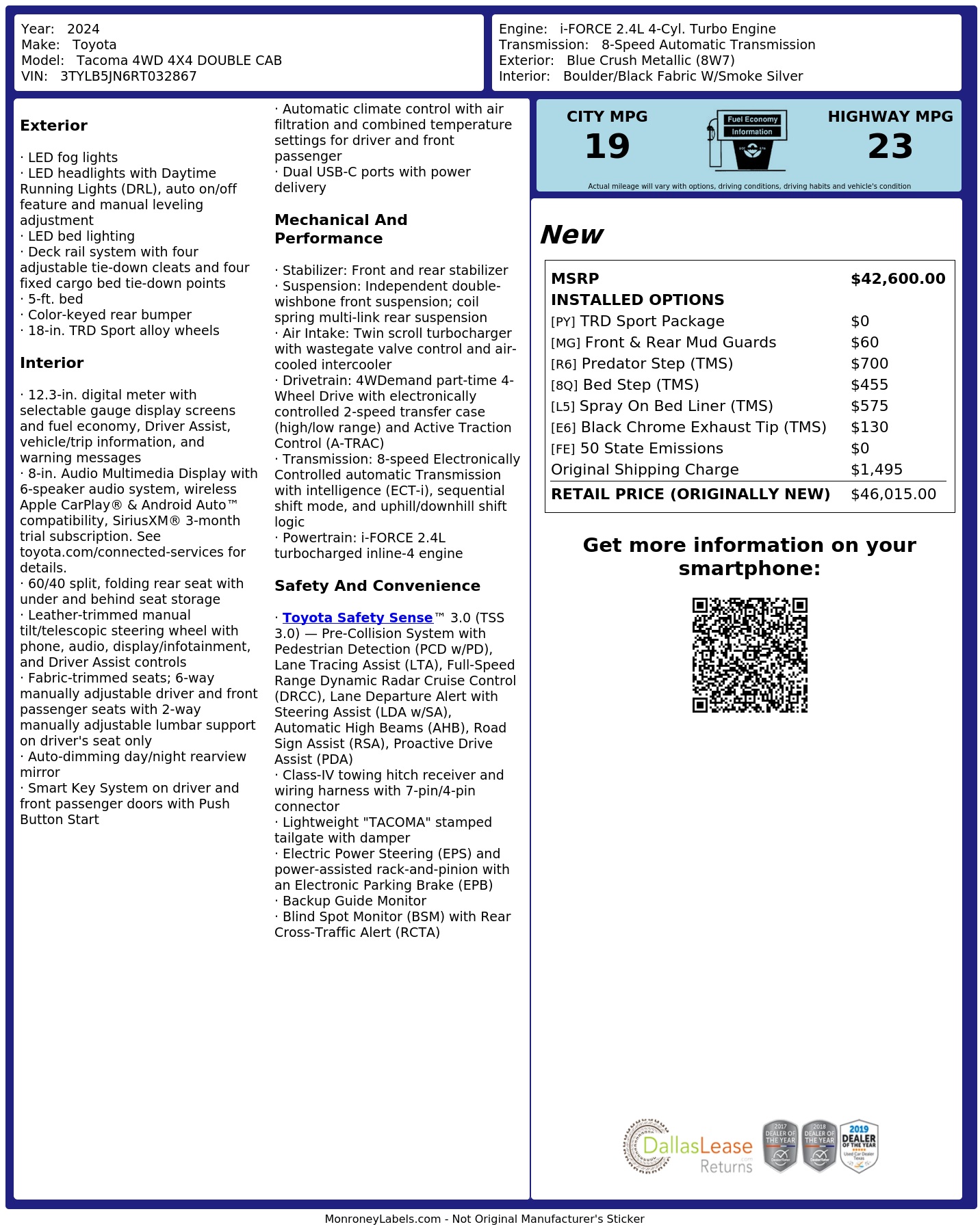Monroney Label