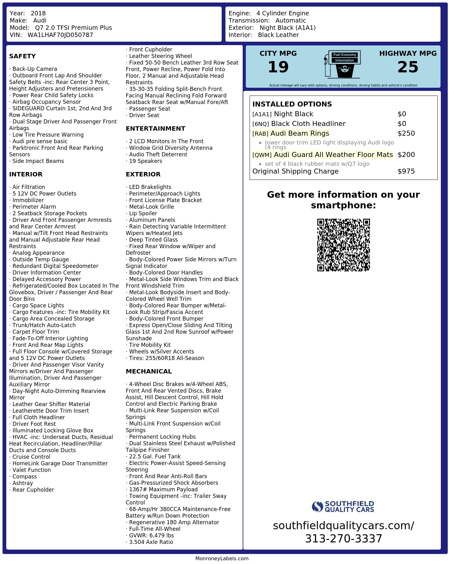 Monroney Label