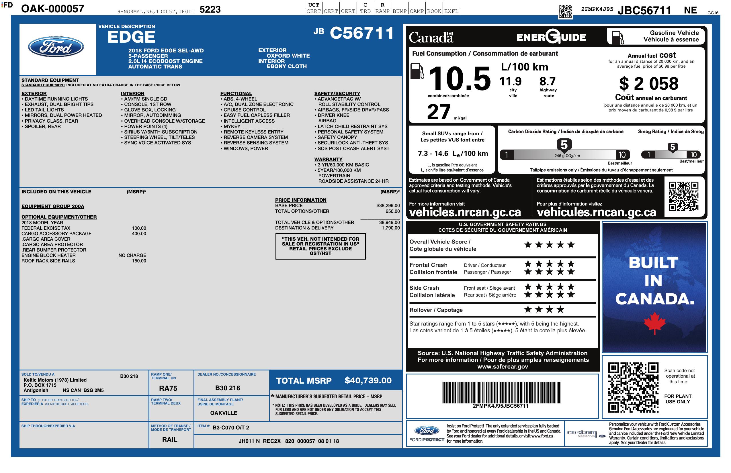 Monroney Label