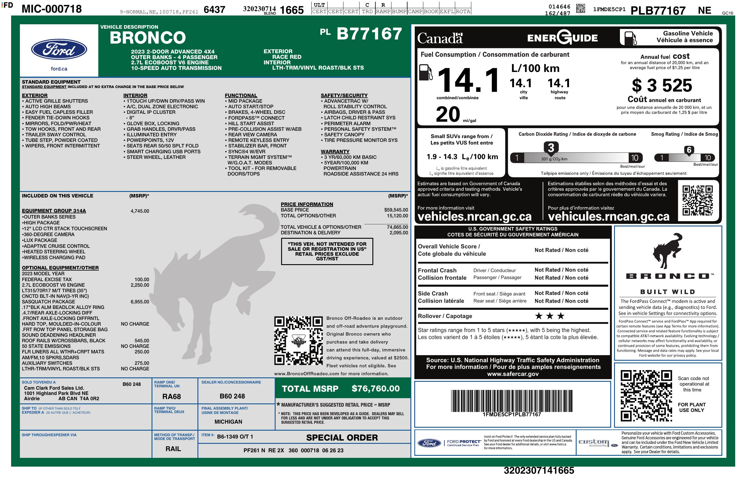 Monroney Label