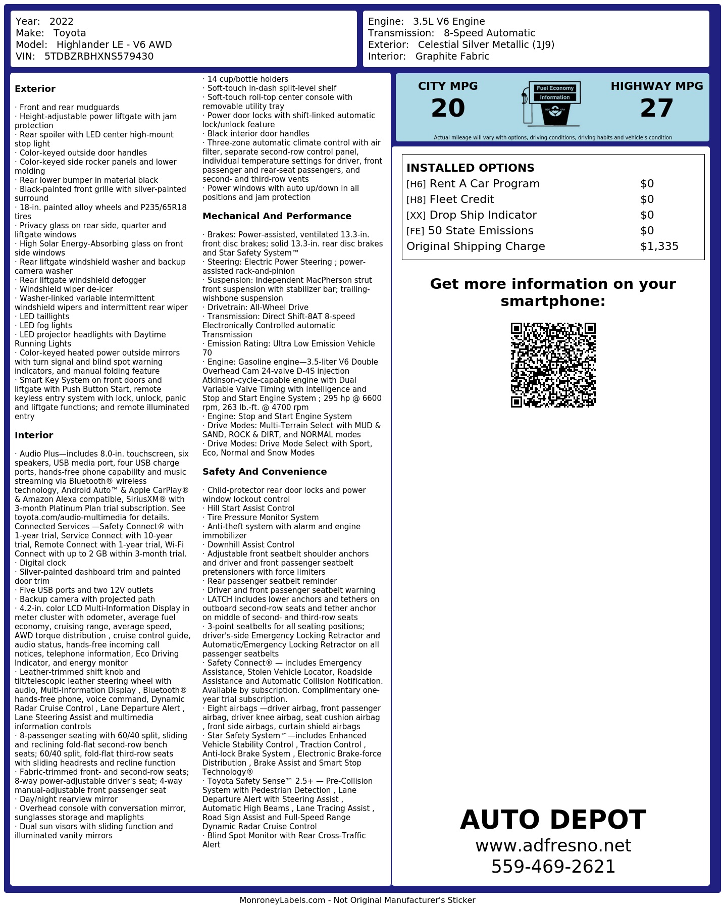 Monroney Label