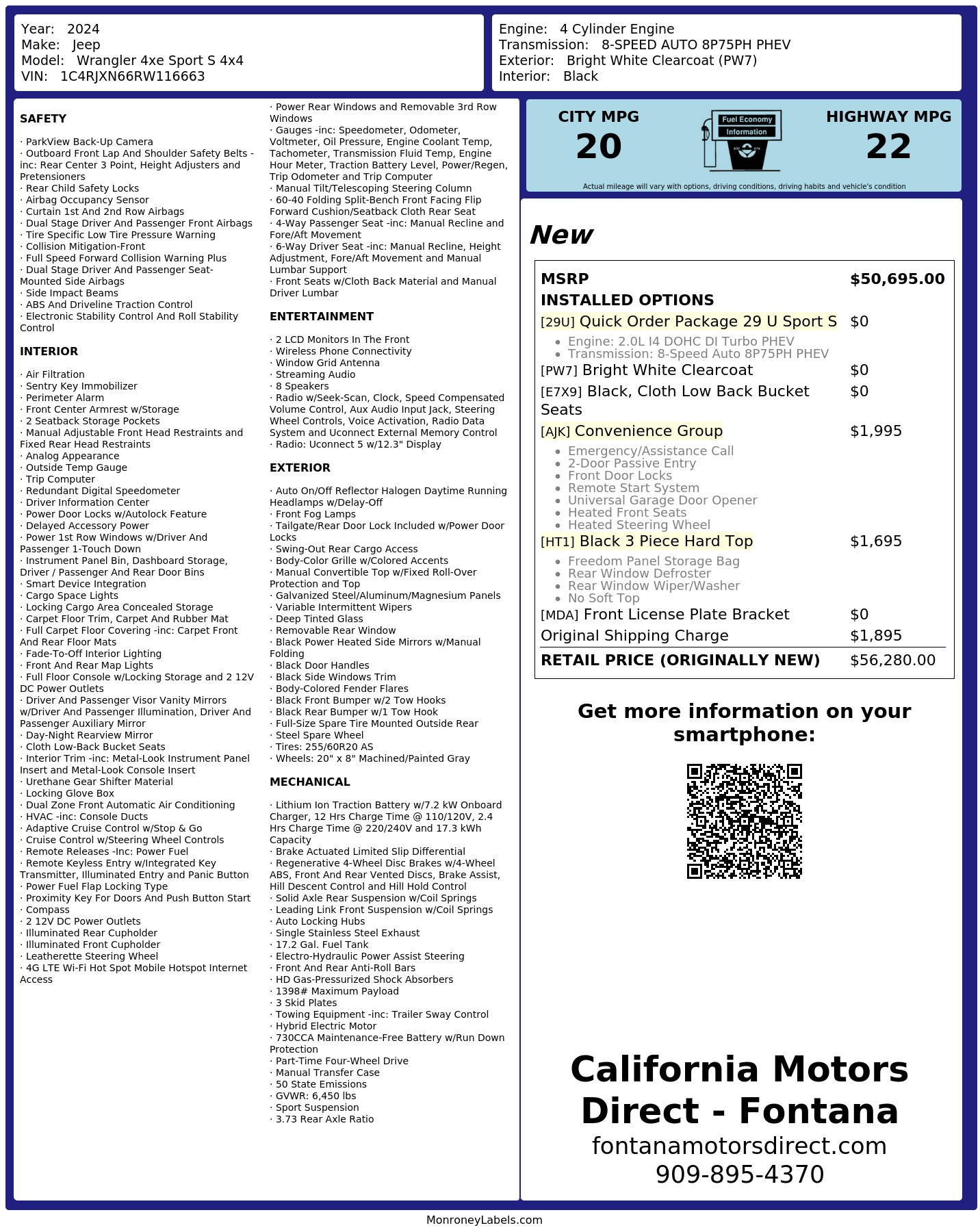 Monroney Label