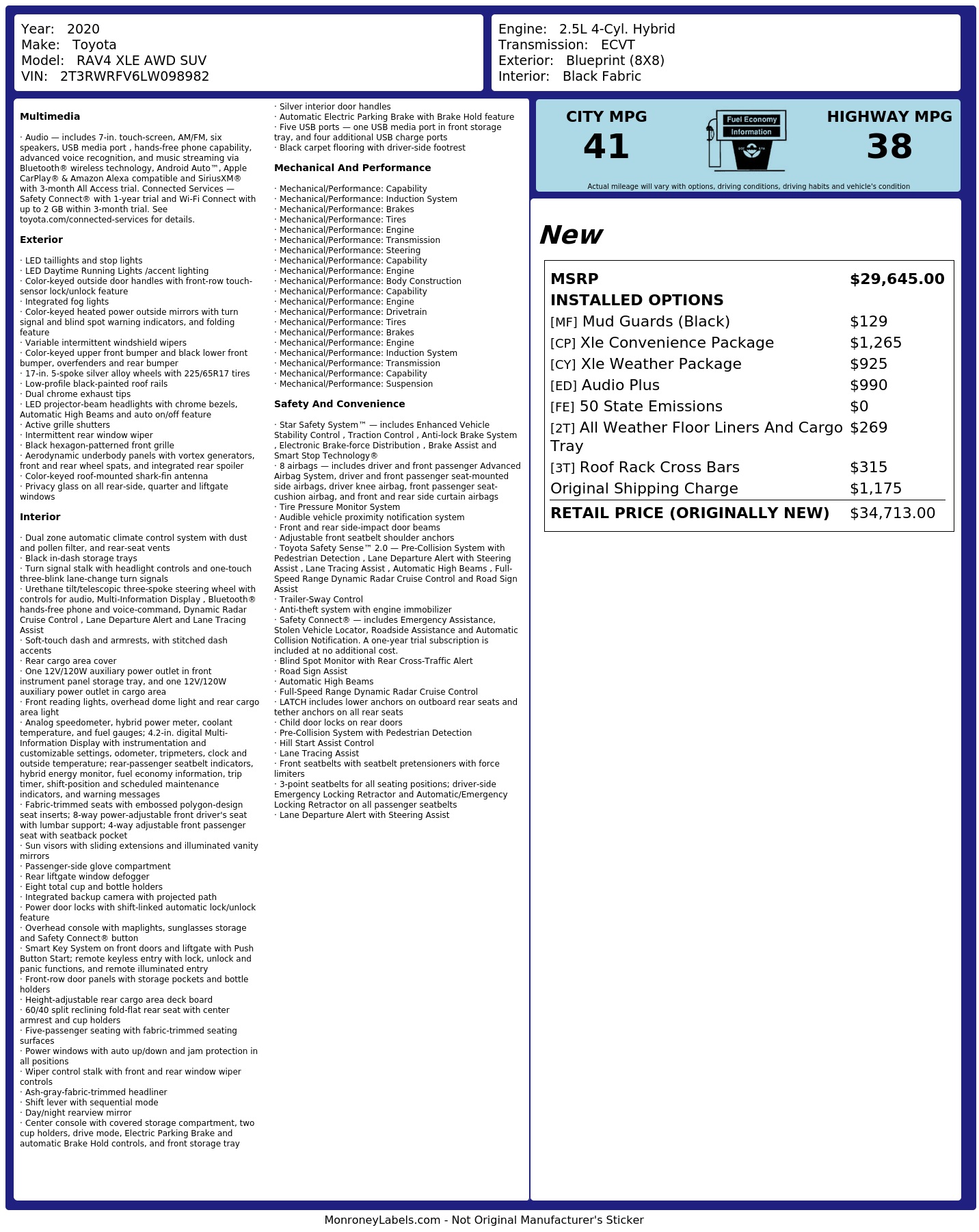 Monroney Label
