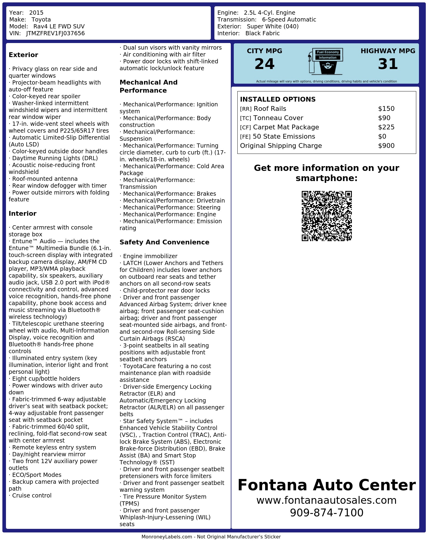 Monroney Label